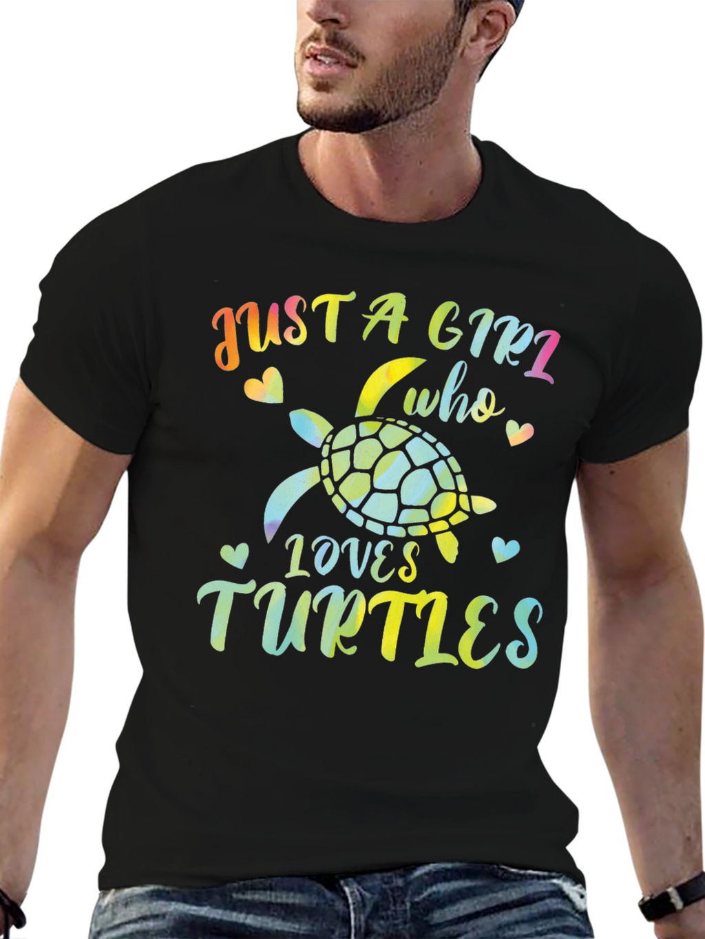 Just A Girl Who Loves Turtles Black T-Shirt
