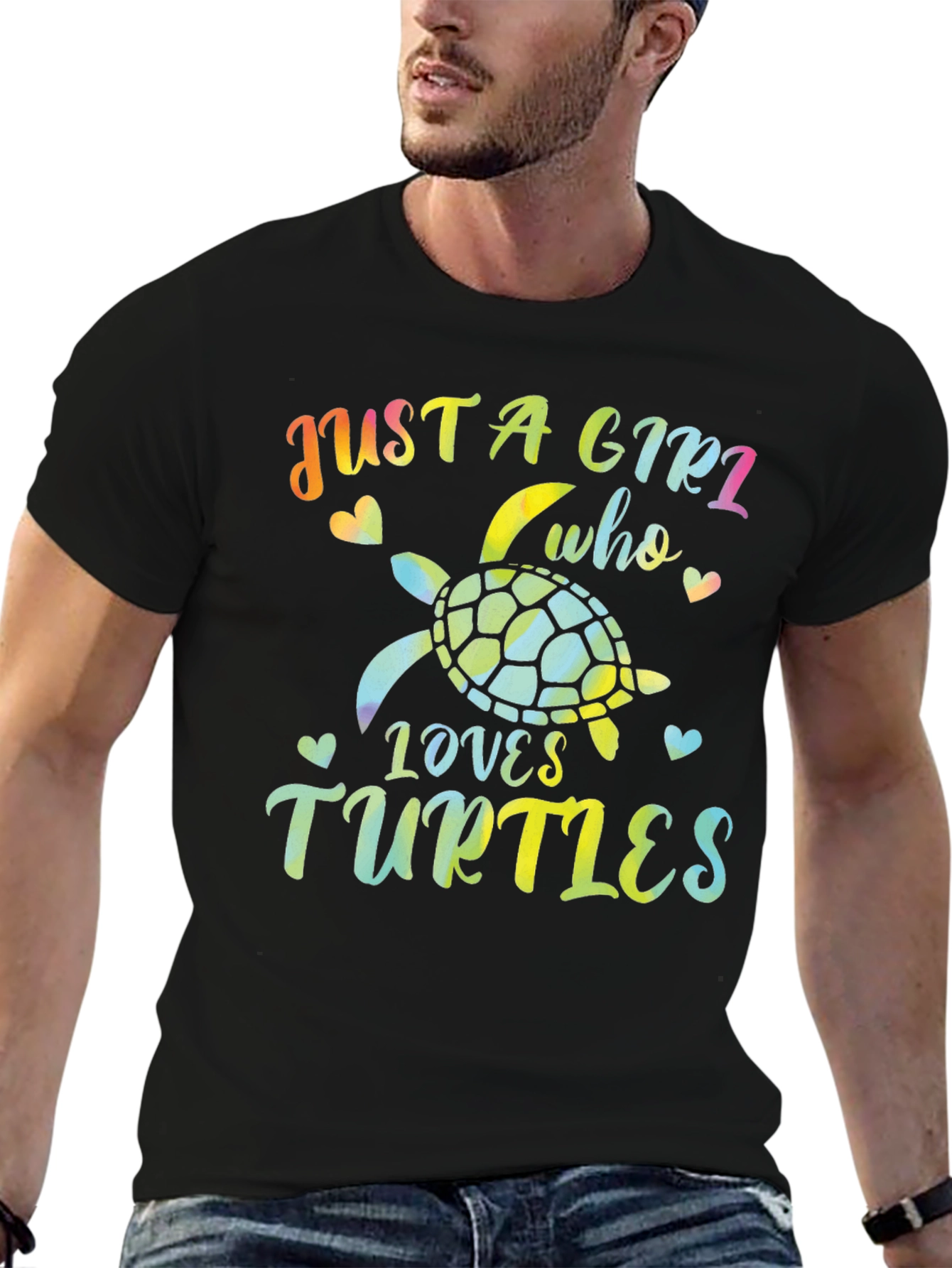 Just A Girl Who Loves Turtles Black T-Shirt