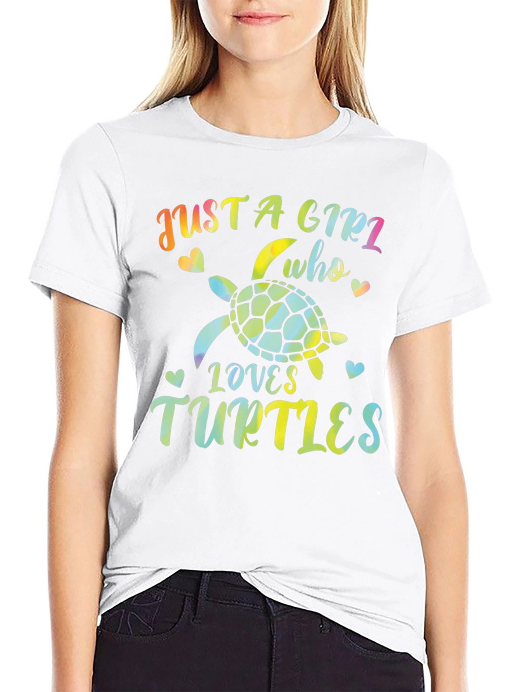 Just A Girl Who Loves Turtles Black T-Shirt
