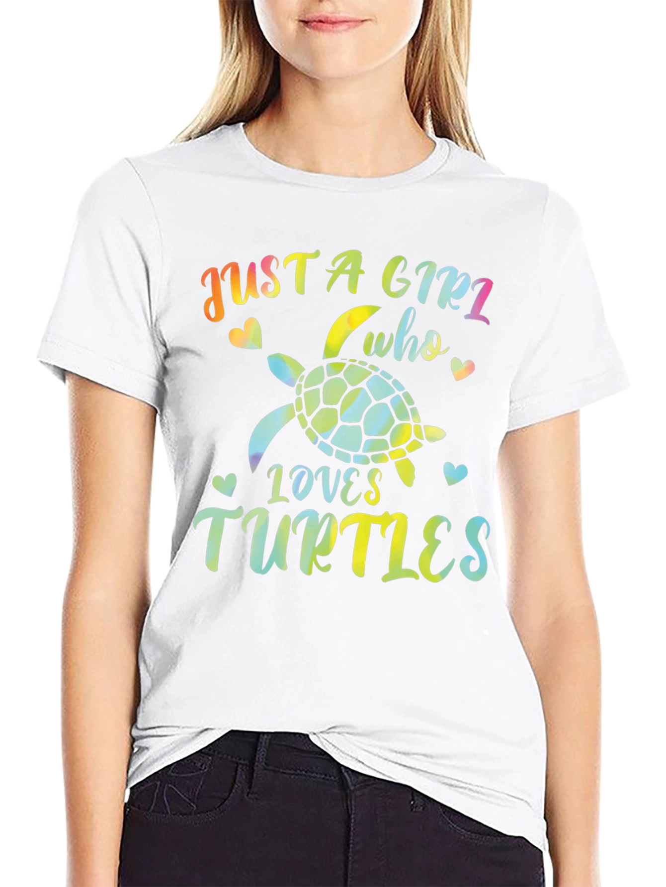 Just A Girl Who Loves Turtles Black T-Shirt