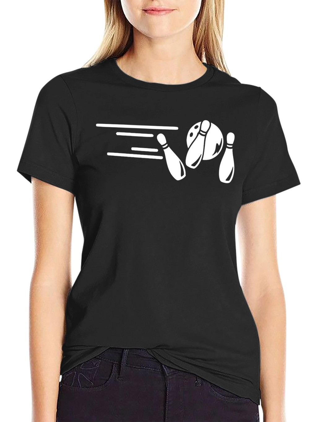Bowling Strike Graphic Tee - Mens Black T-Shirt
