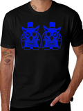Owl Graphic Print Tee - Black Cotton