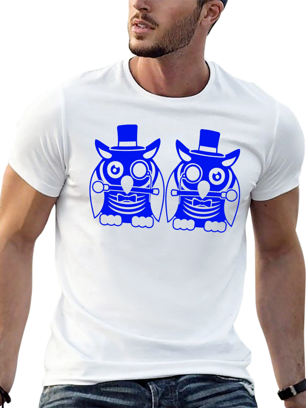 Owl Graphic Print Tee - Black Cotton