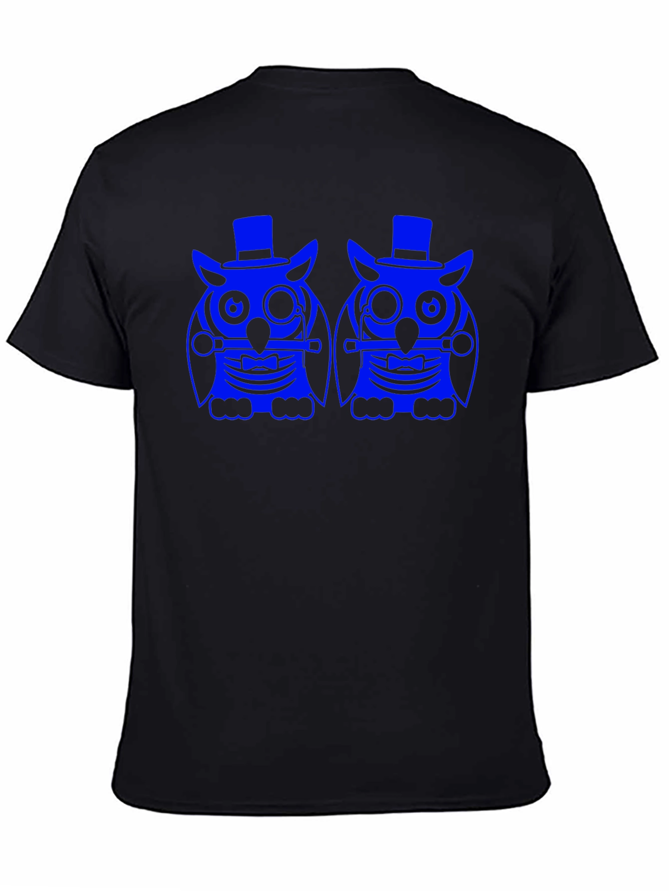 Owl Graphic Print Tee - Black Cotton