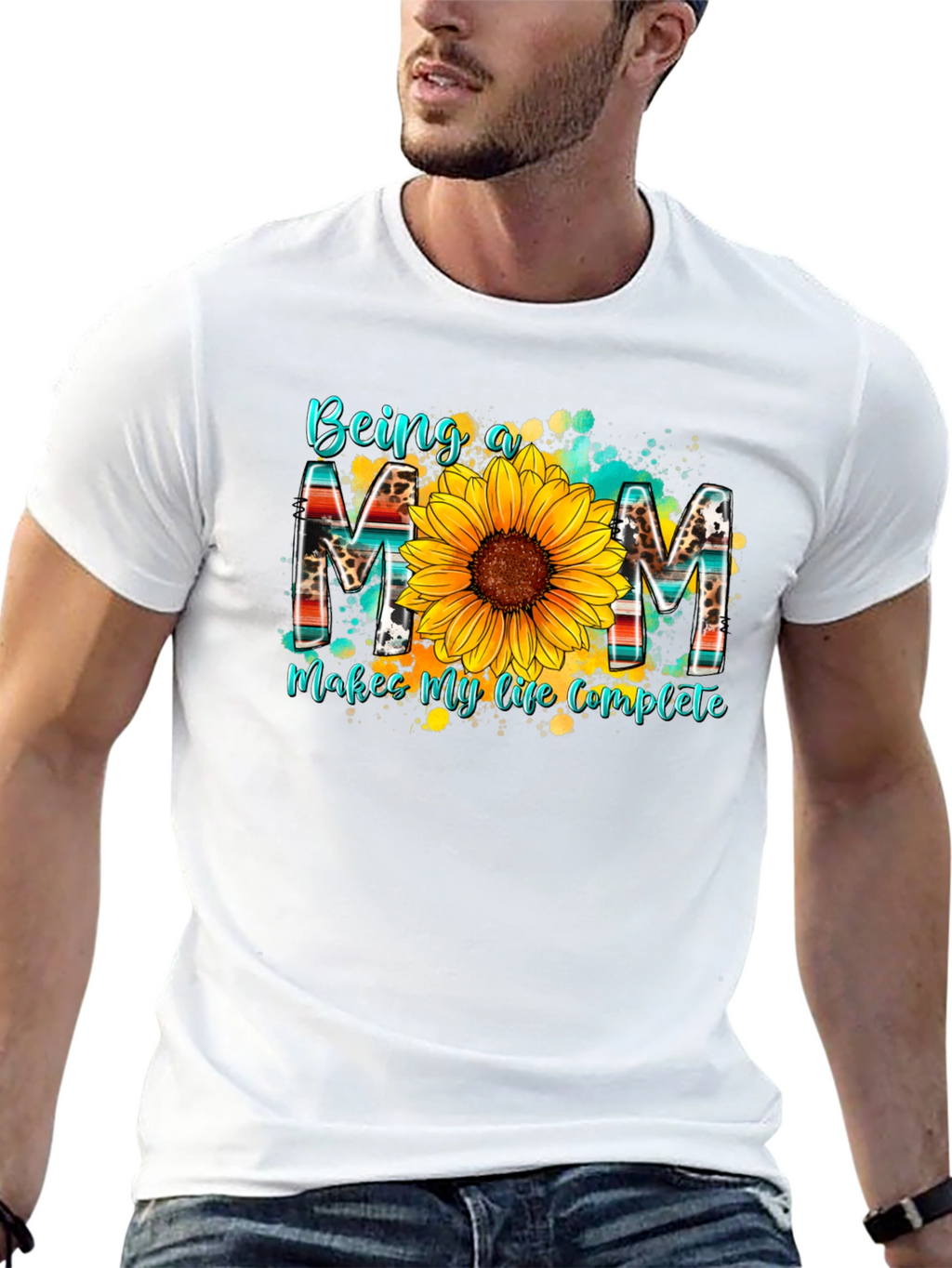 Being a Mom T-Shirt - Sunflower Design