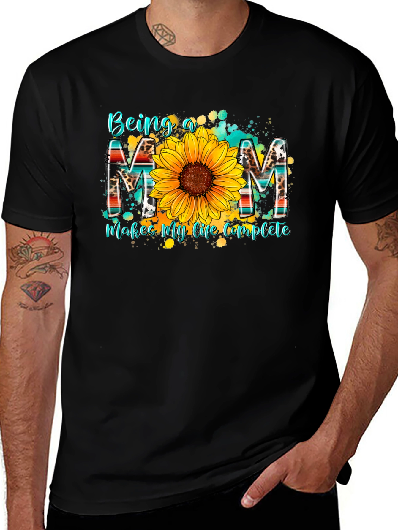 Being a Mom T-Shirt - Sunflower Design