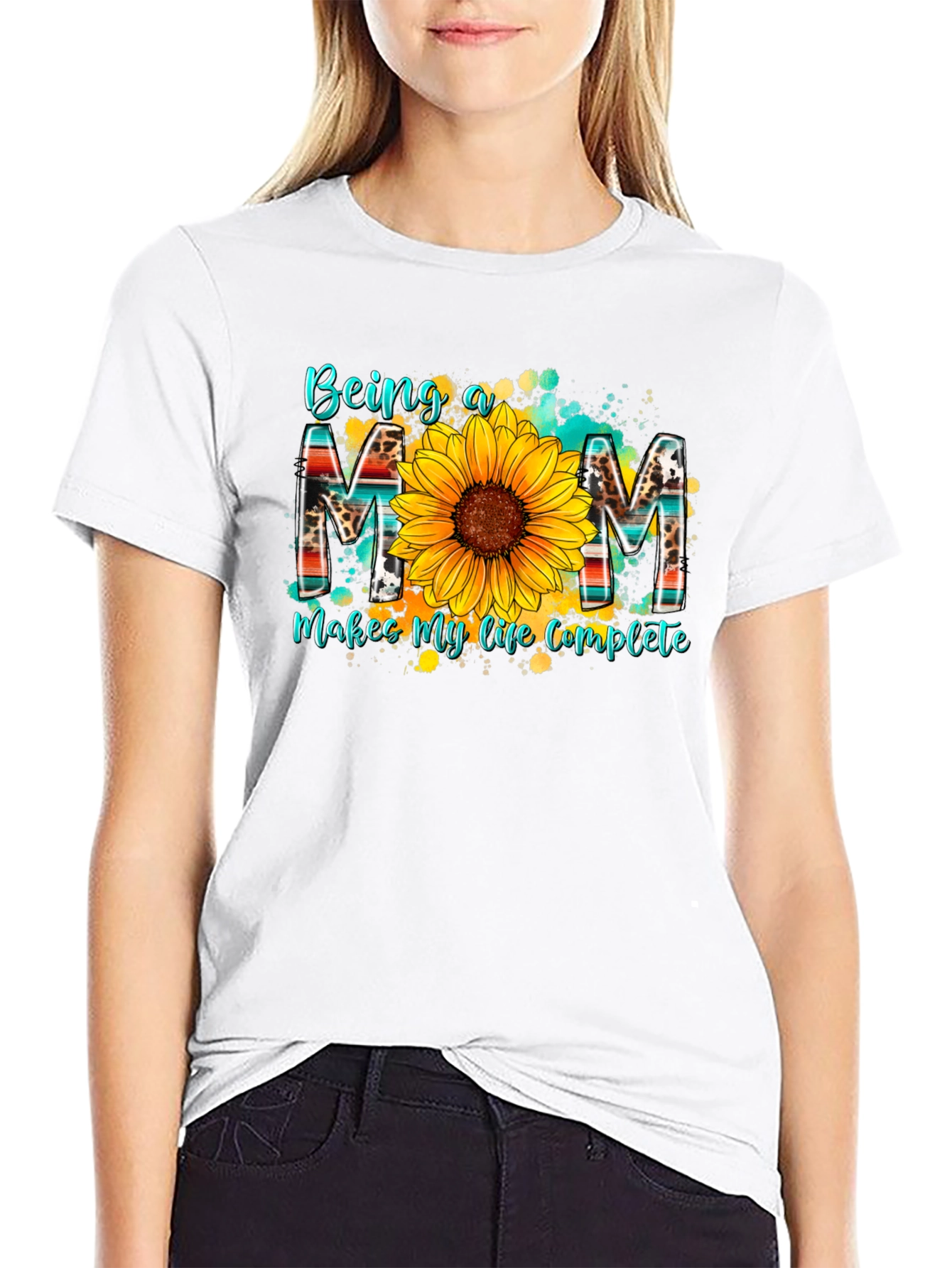 Being a Mom T-Shirt - Sunflower Design