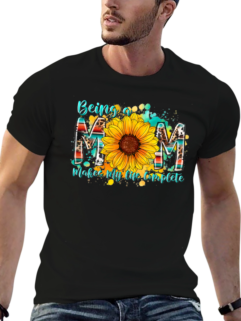 Being a Mom T-Shirt - Sunflower Design