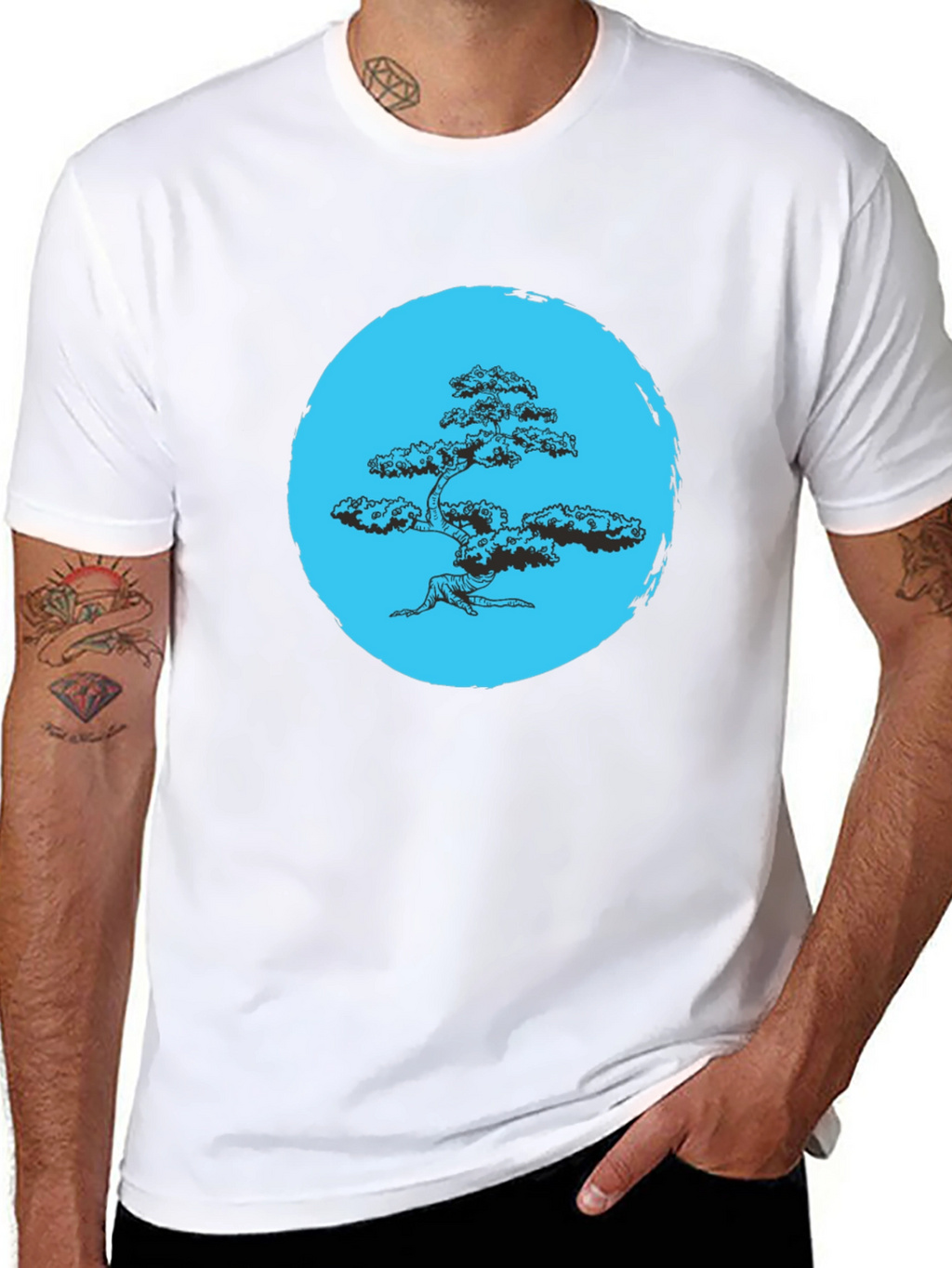 Bonsai Tree Graphic Black T-Shirt