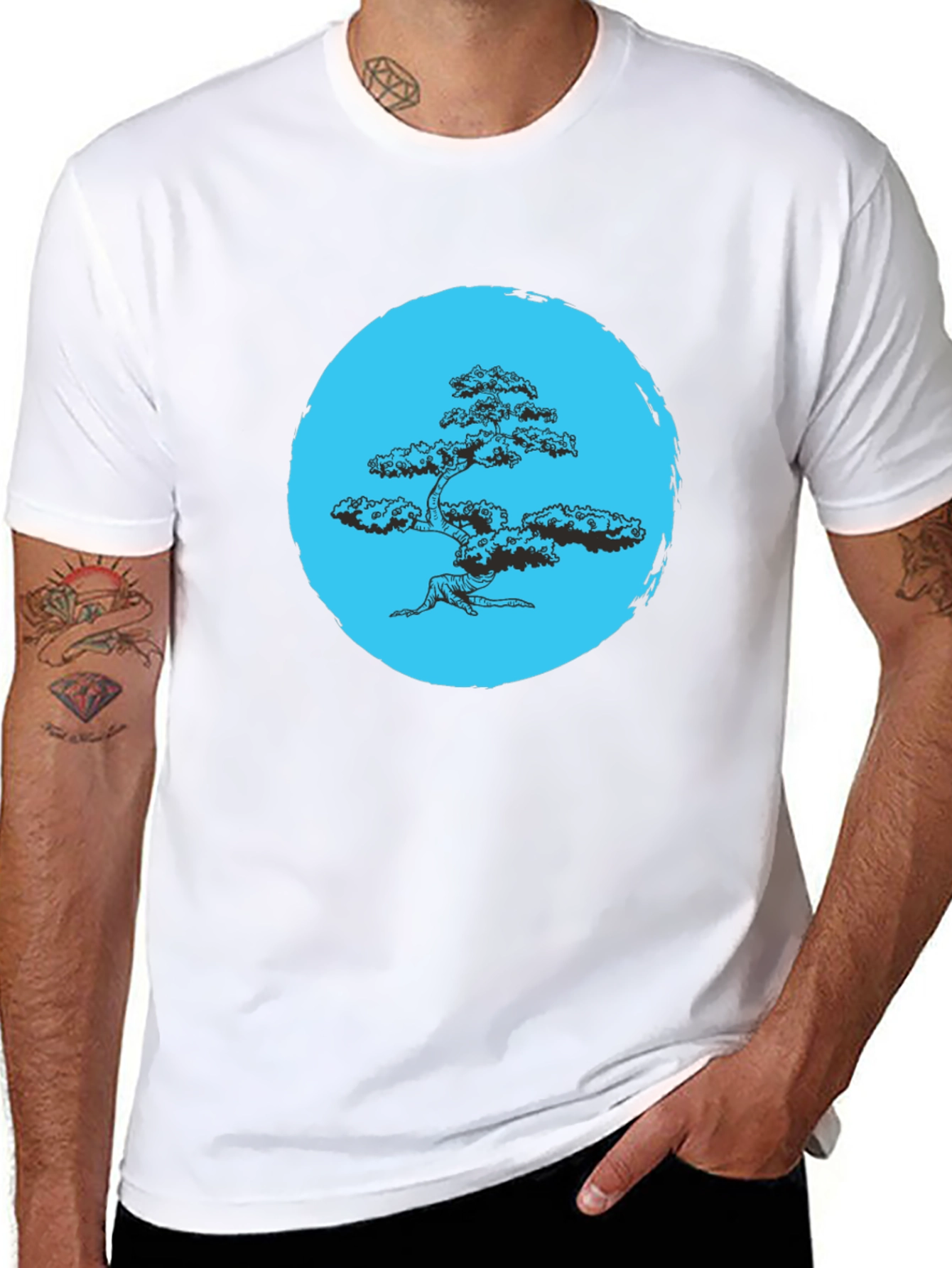 Bonsai Tree Graphic Black T-Shirt