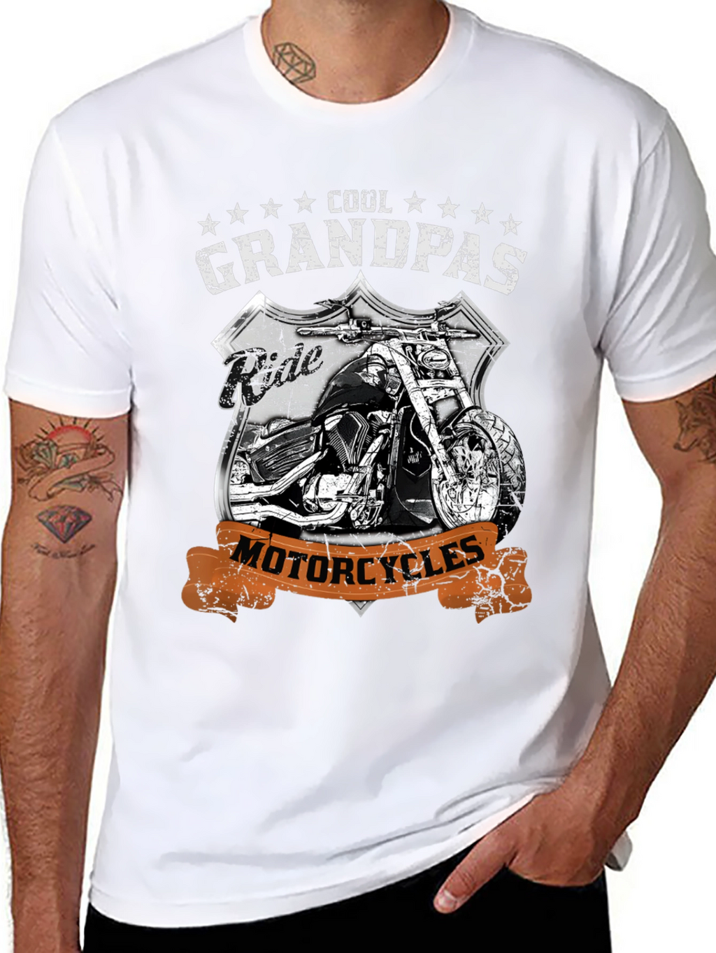 Cool Grandpas Ride Motorcycles Graphic Tee
