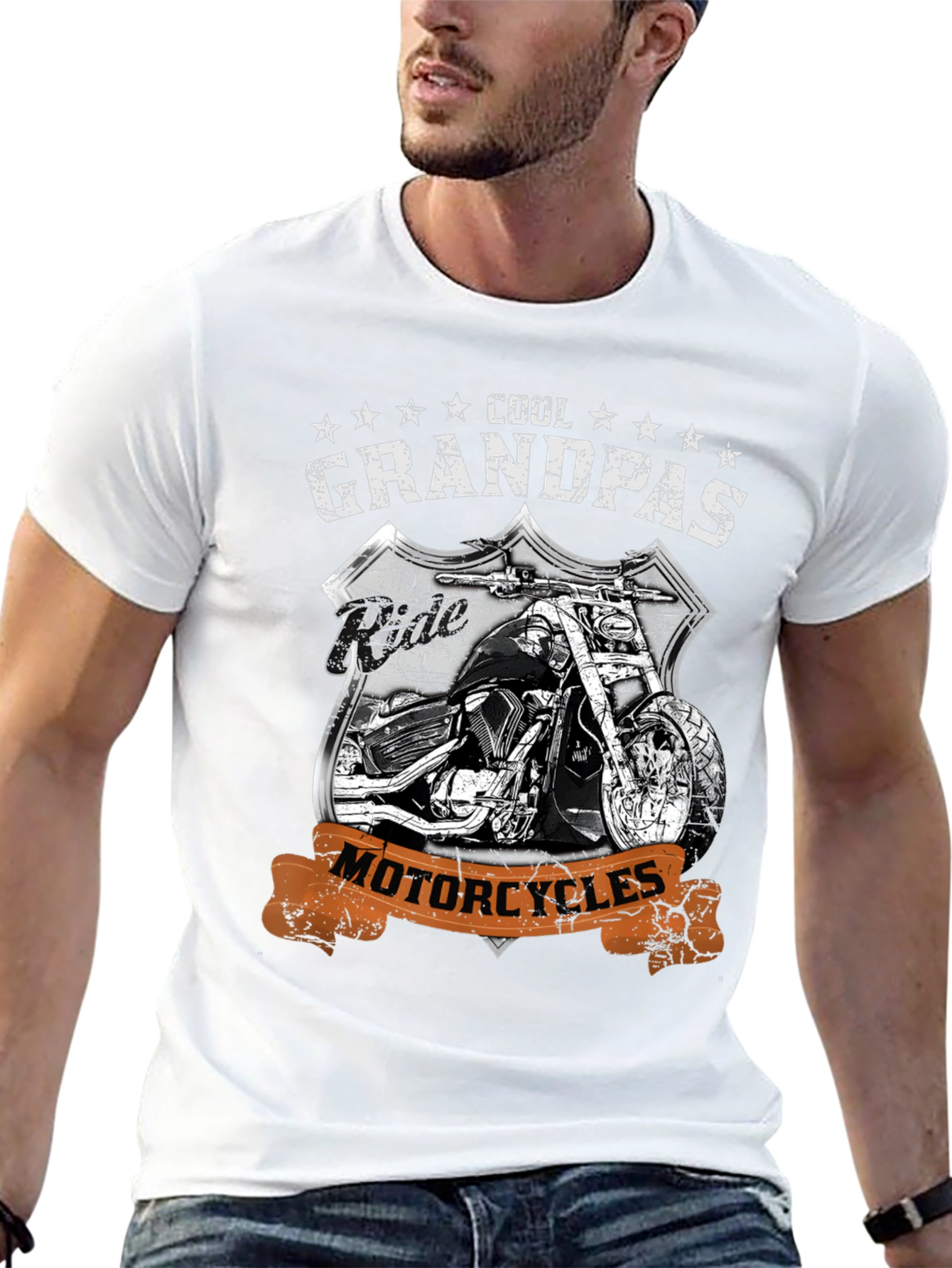 Cool Grandpas Ride Motorcycles Graphic Tee