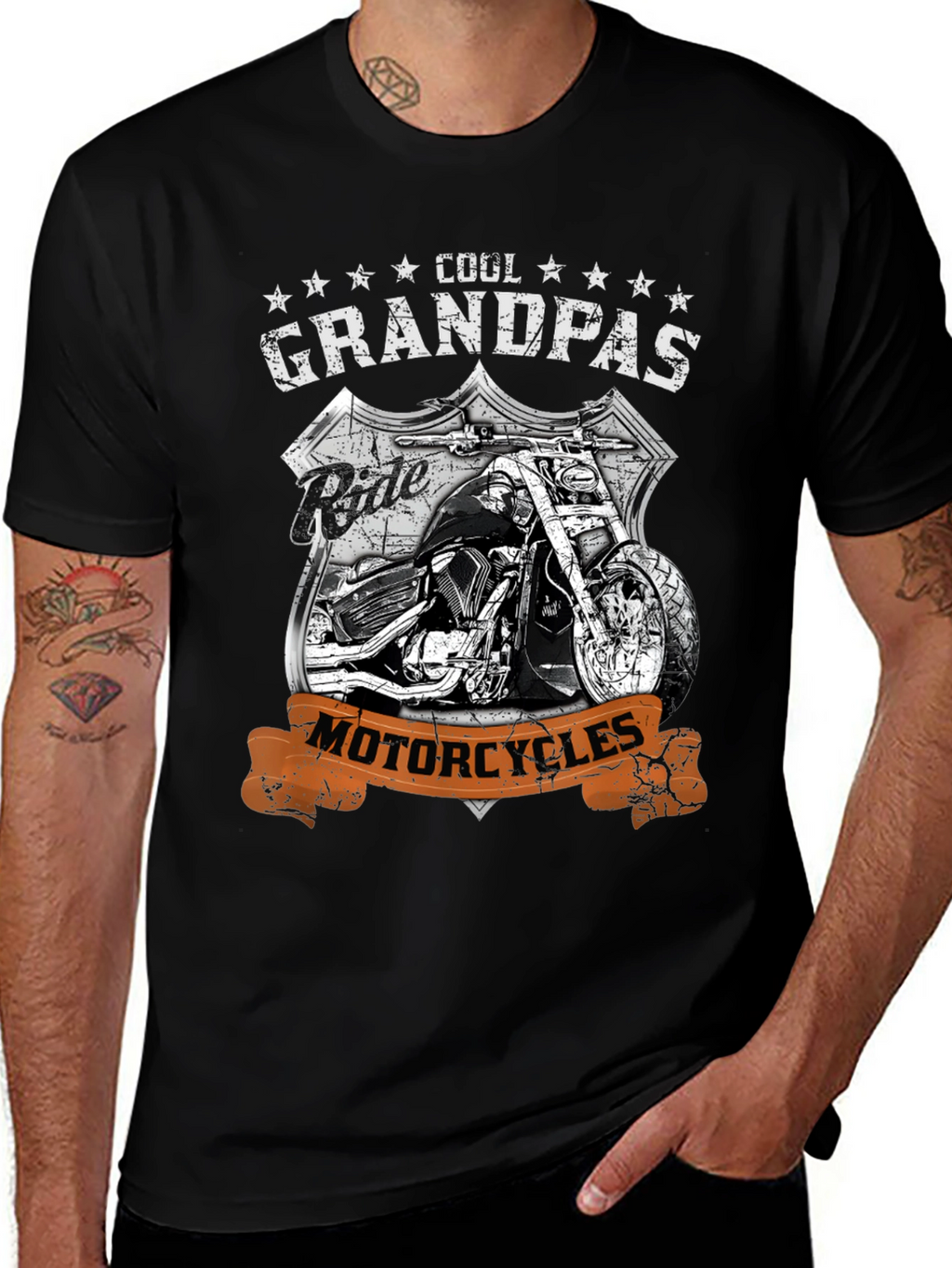 Cool Grandpas Ride Motorcycles Graphic Tee