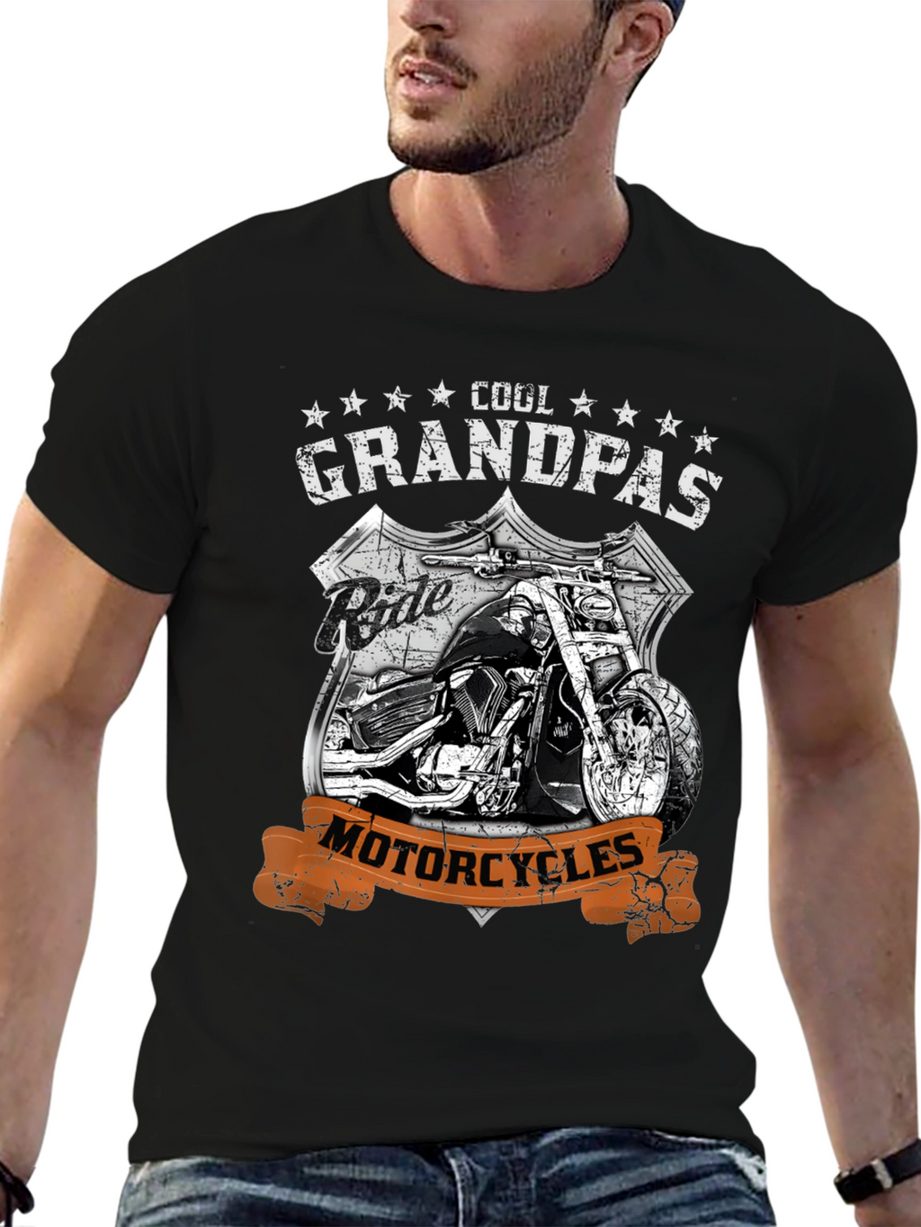 Cool Grandpas Ride Motorcycles Graphic Tee