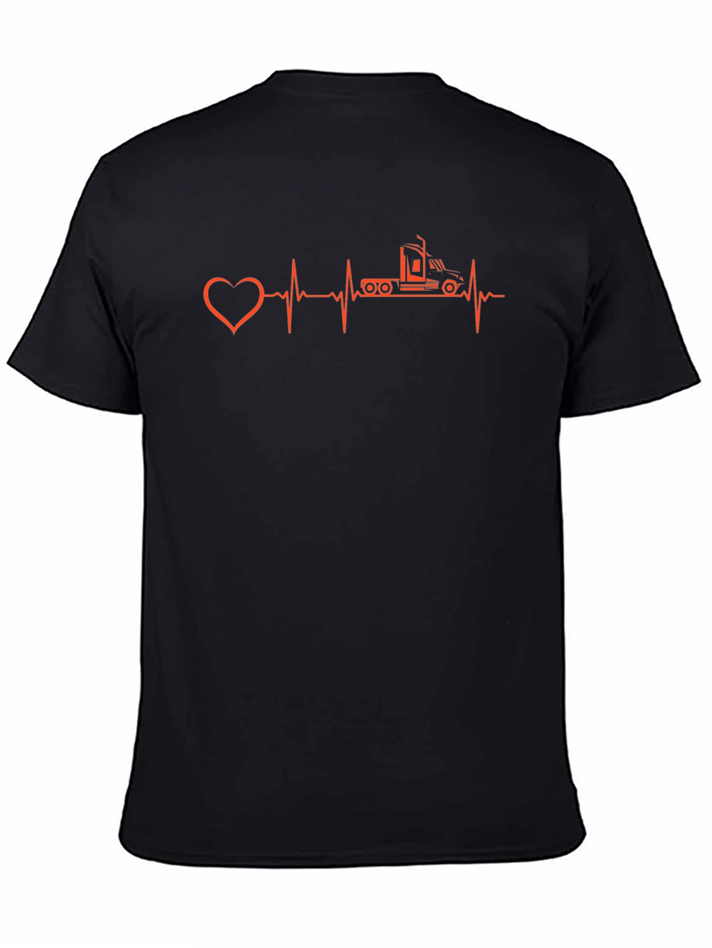 Truck Driver Heartbeat T-Shirt - Black