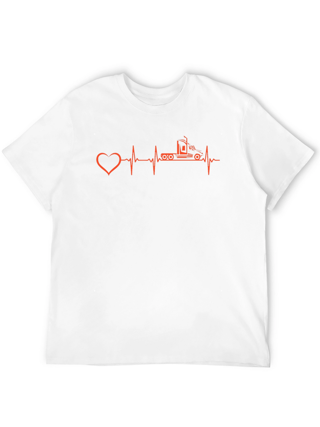 Truck Driver Heartbeat T-Shirt - Black