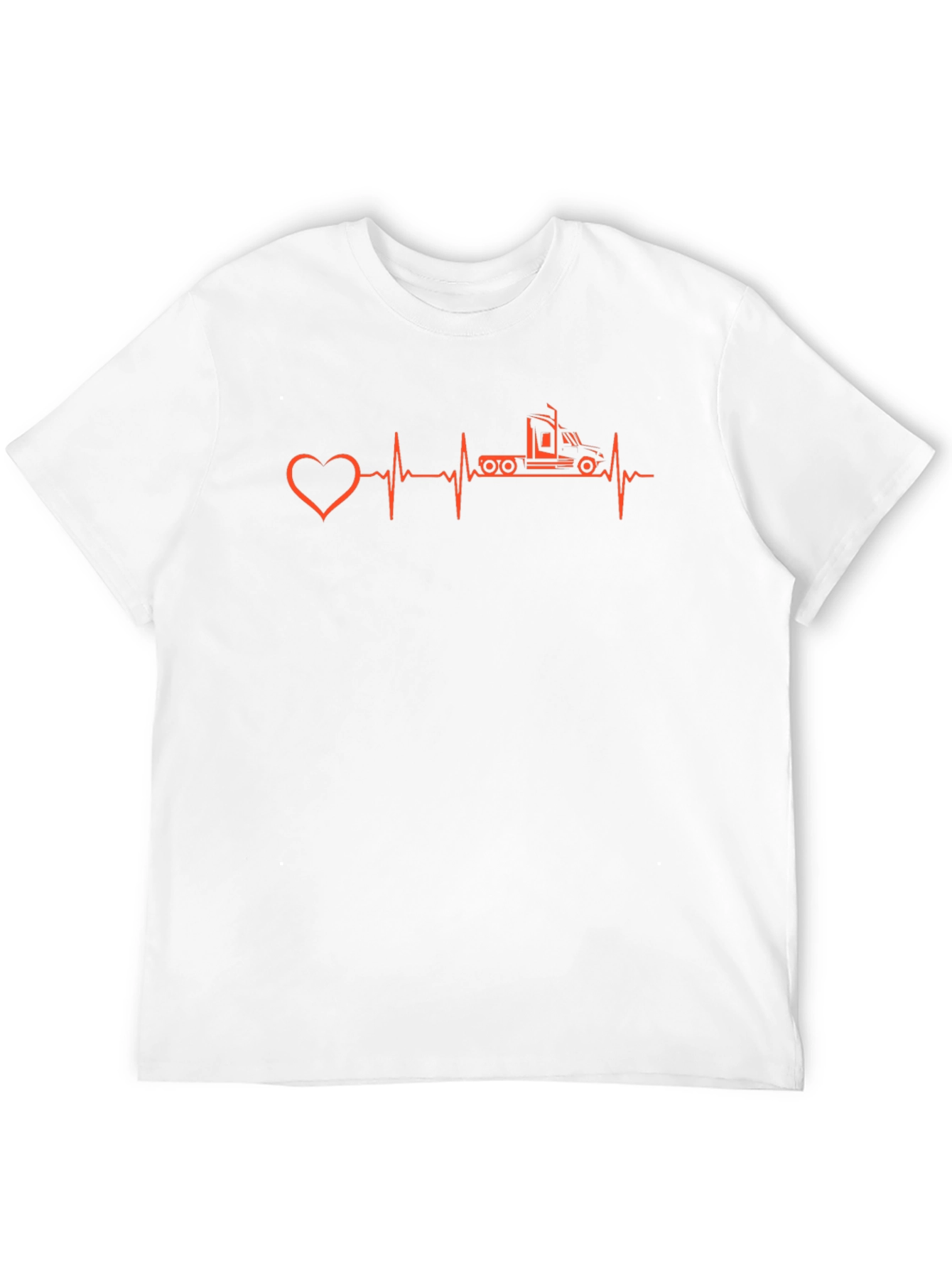 Truck Driver Heartbeat T-Shirt - Black