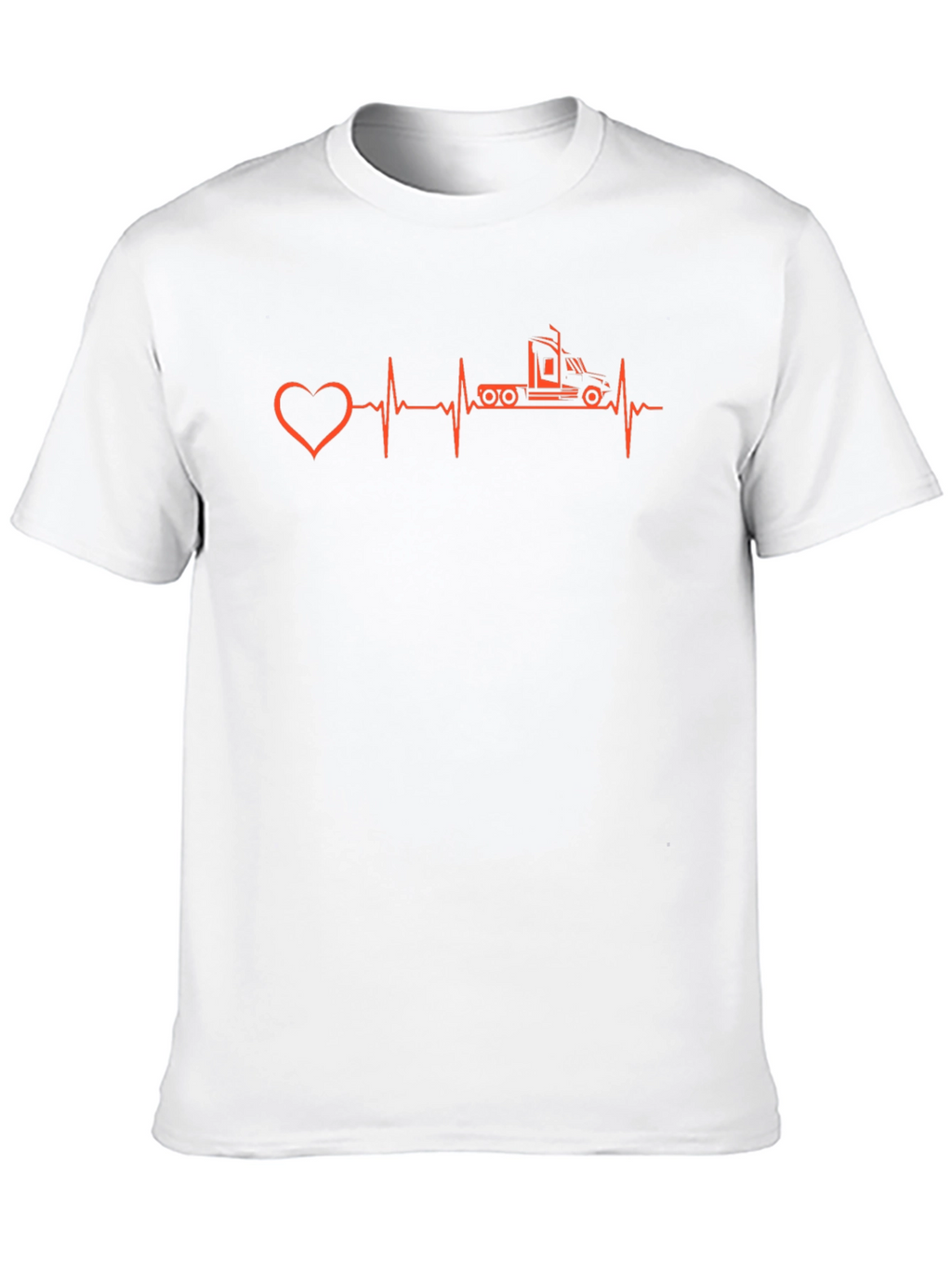 Truck Driver Heartbeat T-Shirt - Black