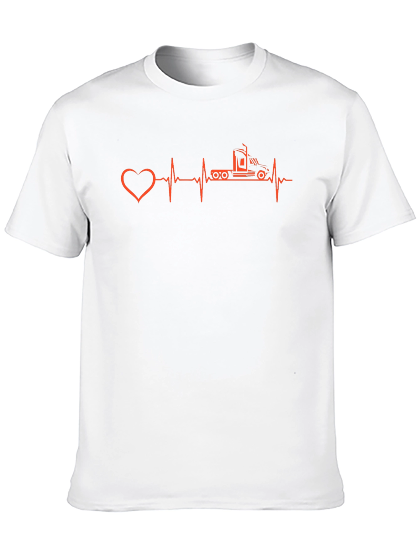 Truck Driver Heartbeat T-Shirt - Black