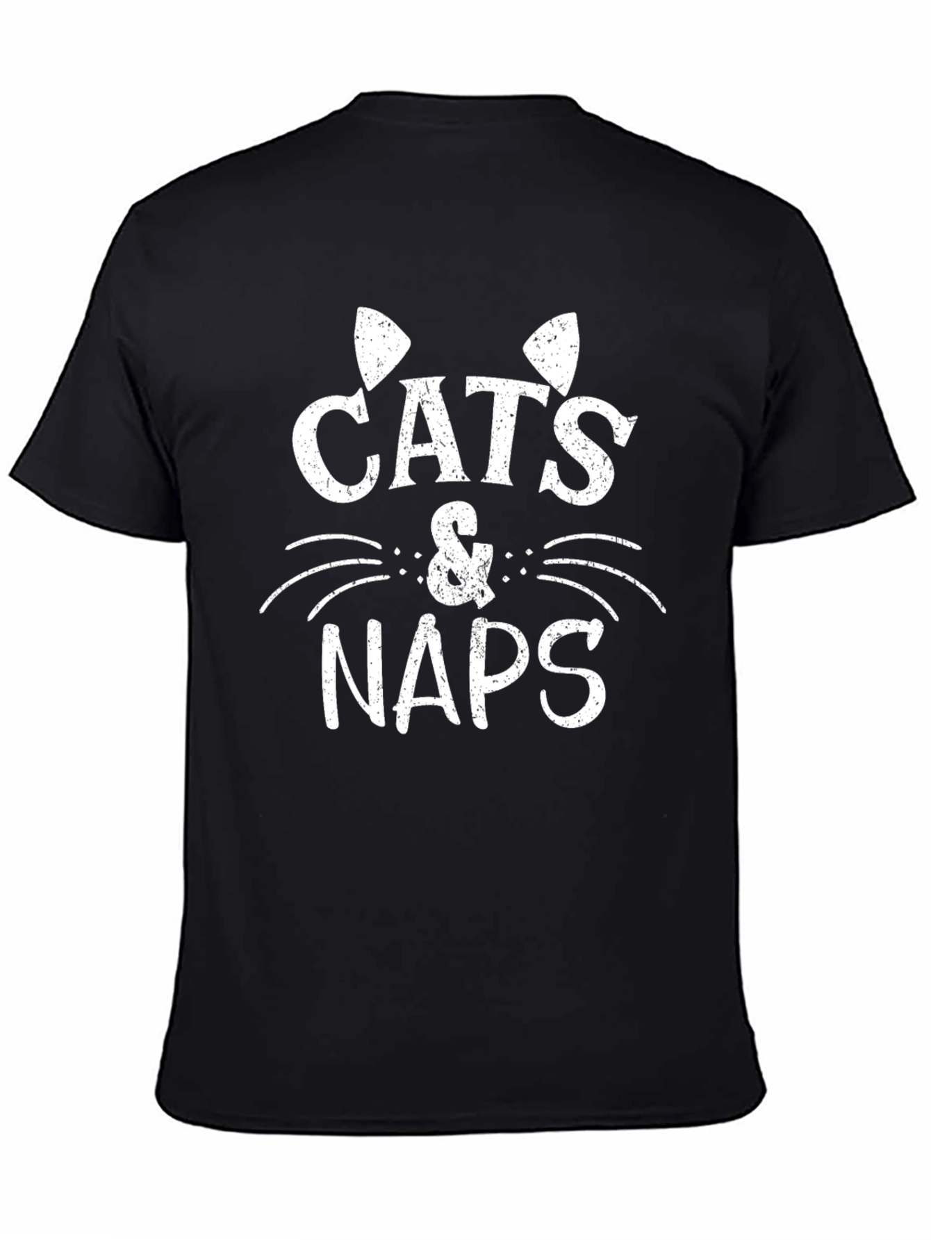 Cats & Naps Graphic Tee - Comfy Black T-Shirt