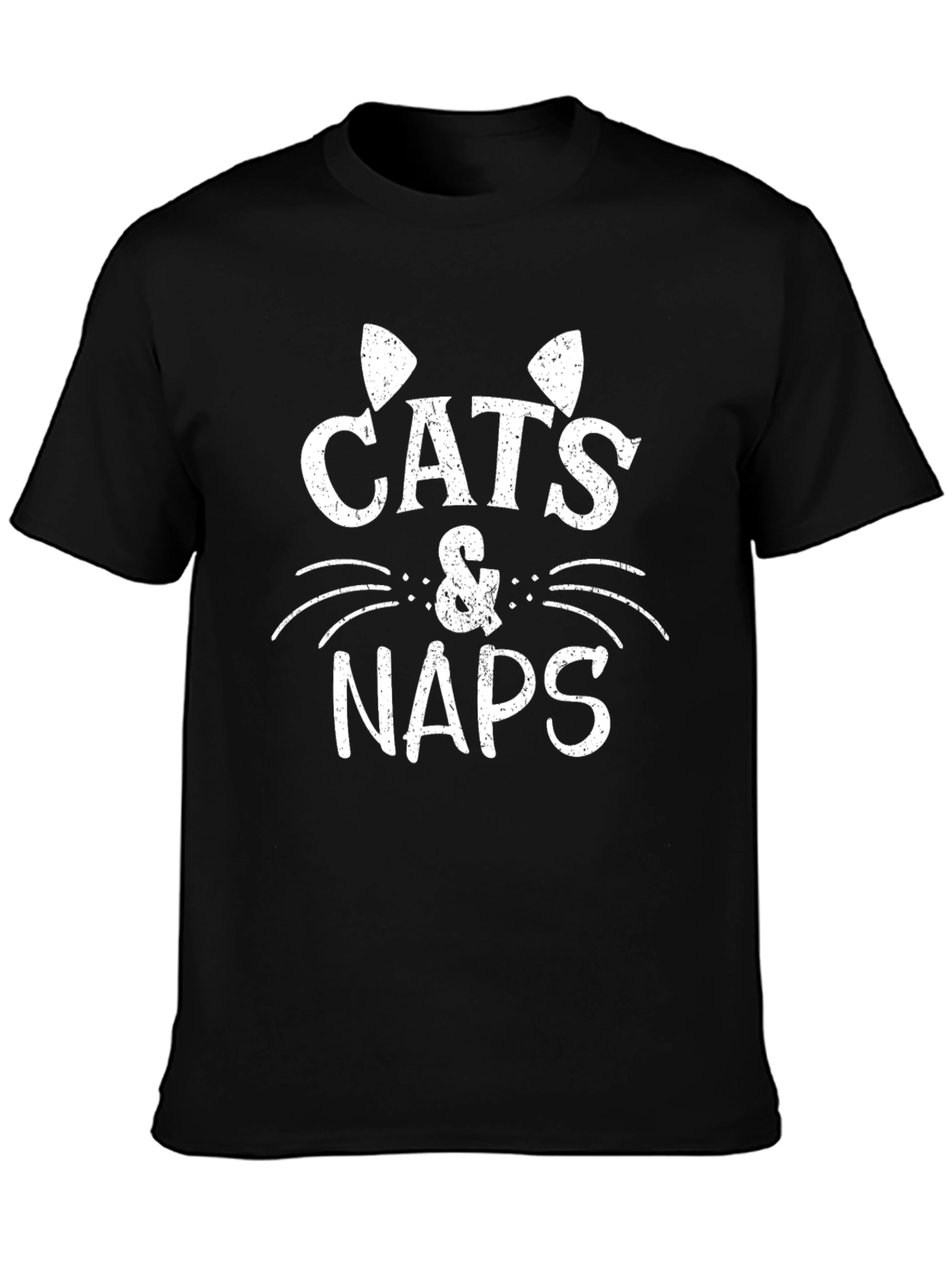 Cats & Naps Graphic Tee - Comfy Black T-Shirt
