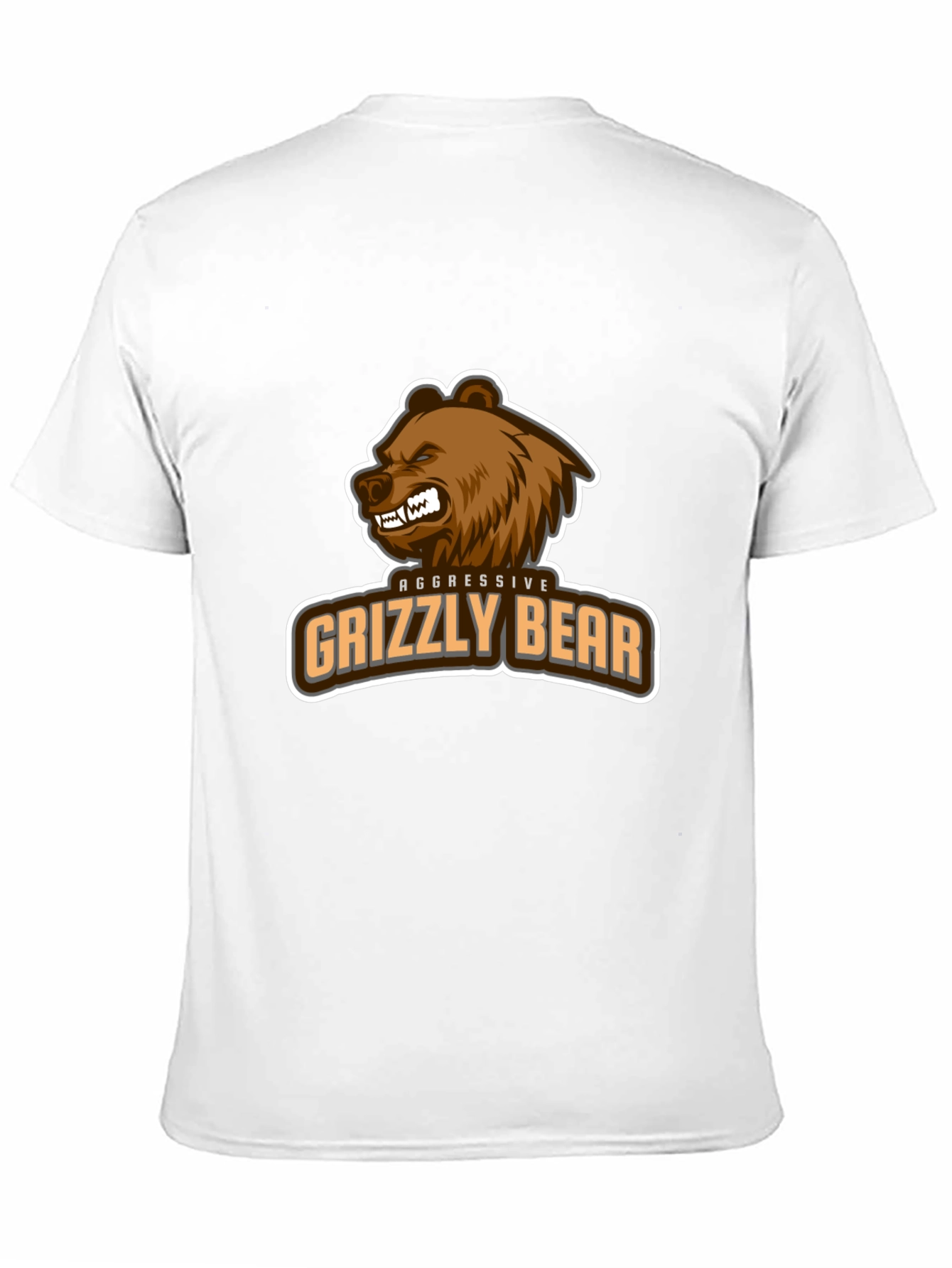 Aggressive Grizzly Bear Graphic Tee - Black