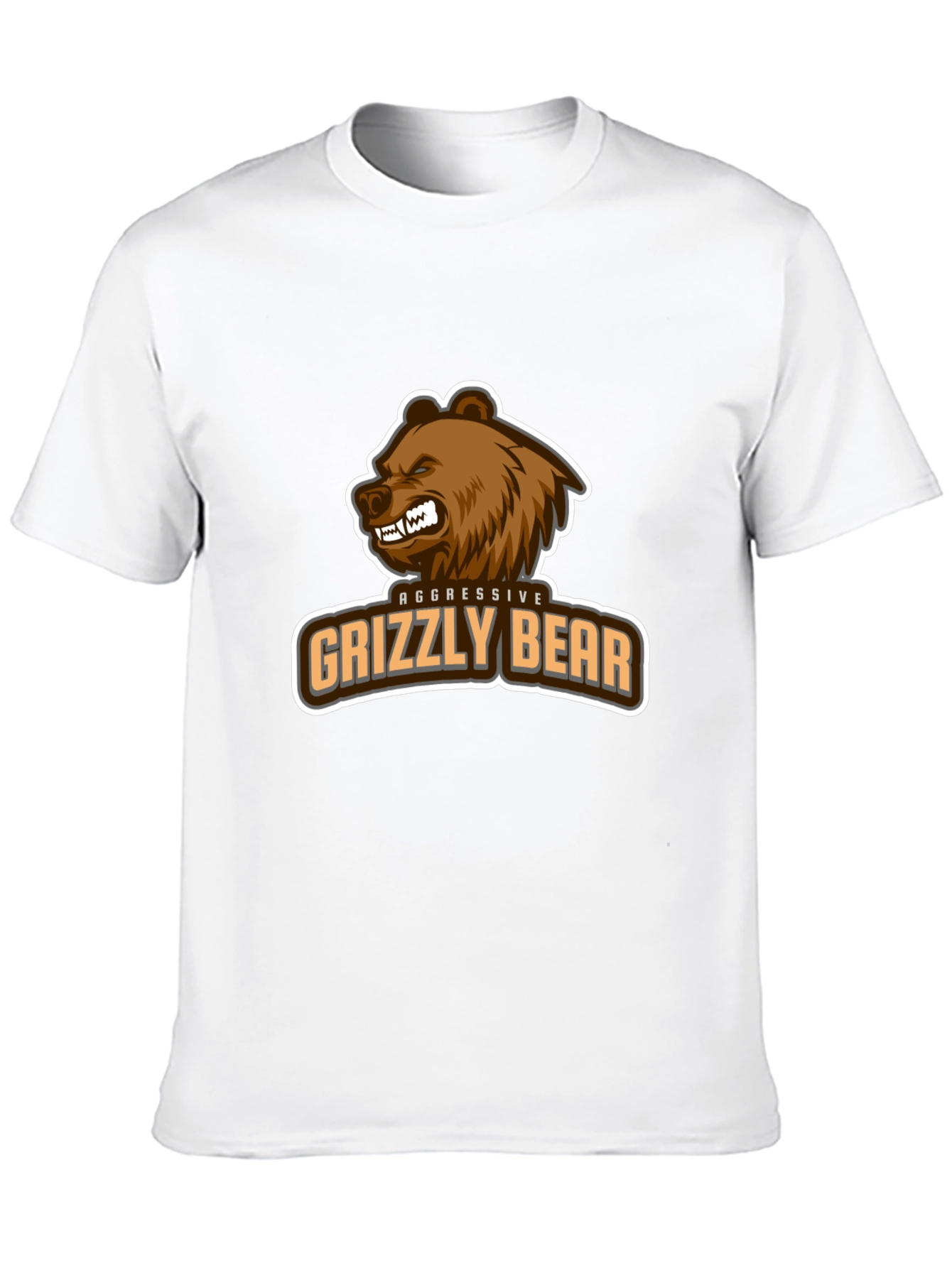 Aggressive Grizzly Bear Graphic Tee - Black
