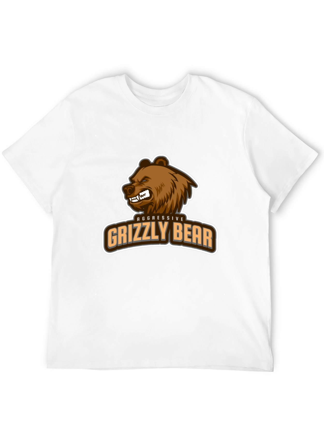 Aggressive Grizzly Bear Graphic Tee - Black