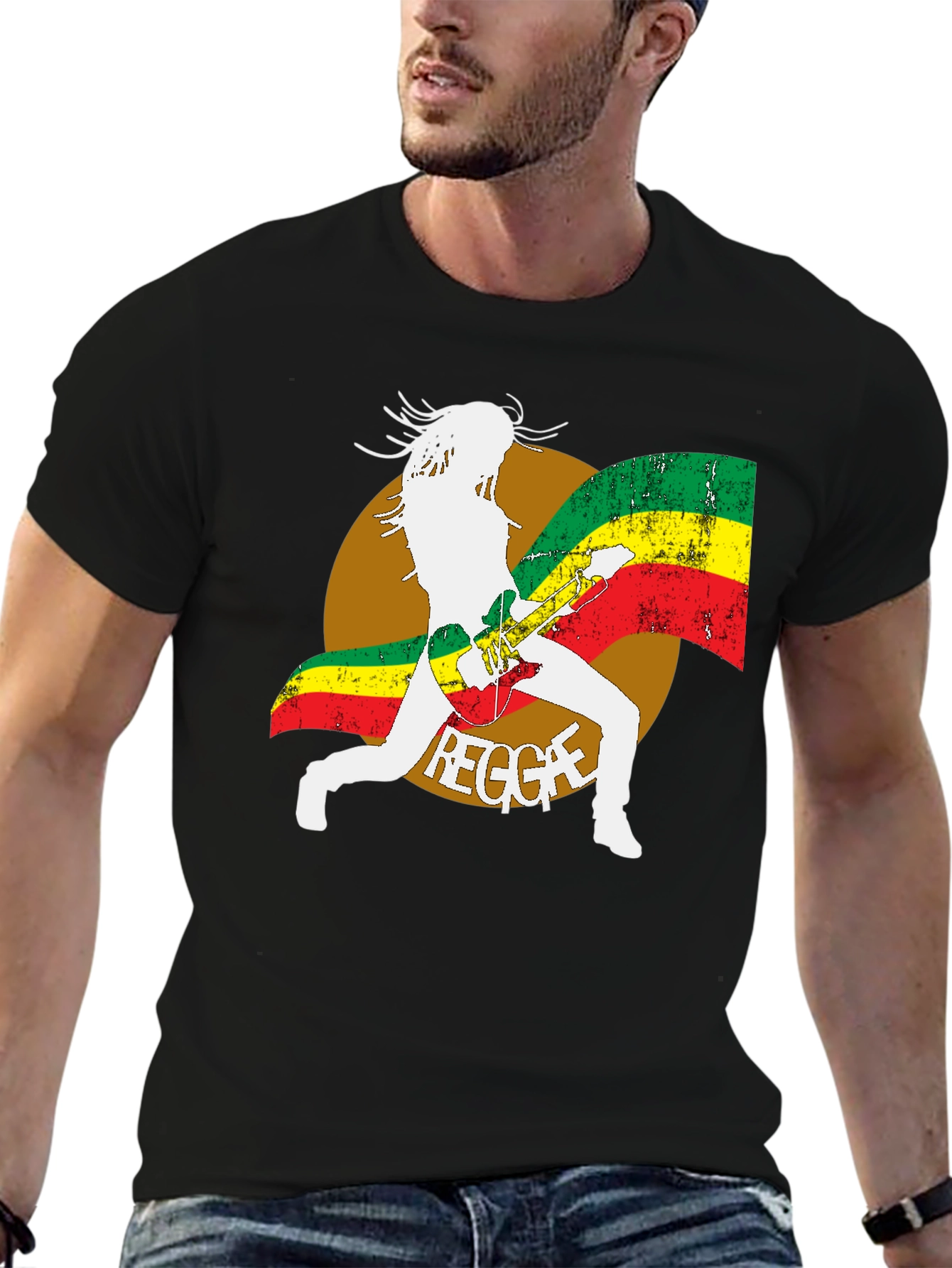 Reggae Guitar Player Graphic T-Shirt