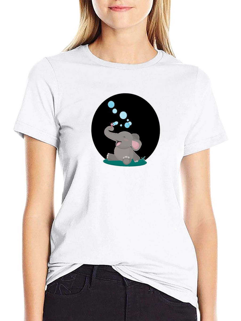 Elephant Bubbles Graphic Tee - Black T-Shirt