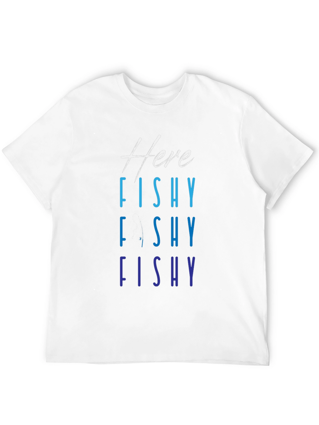 Here Fishy Fishy T-Shirt Black Mens Fishing Tee