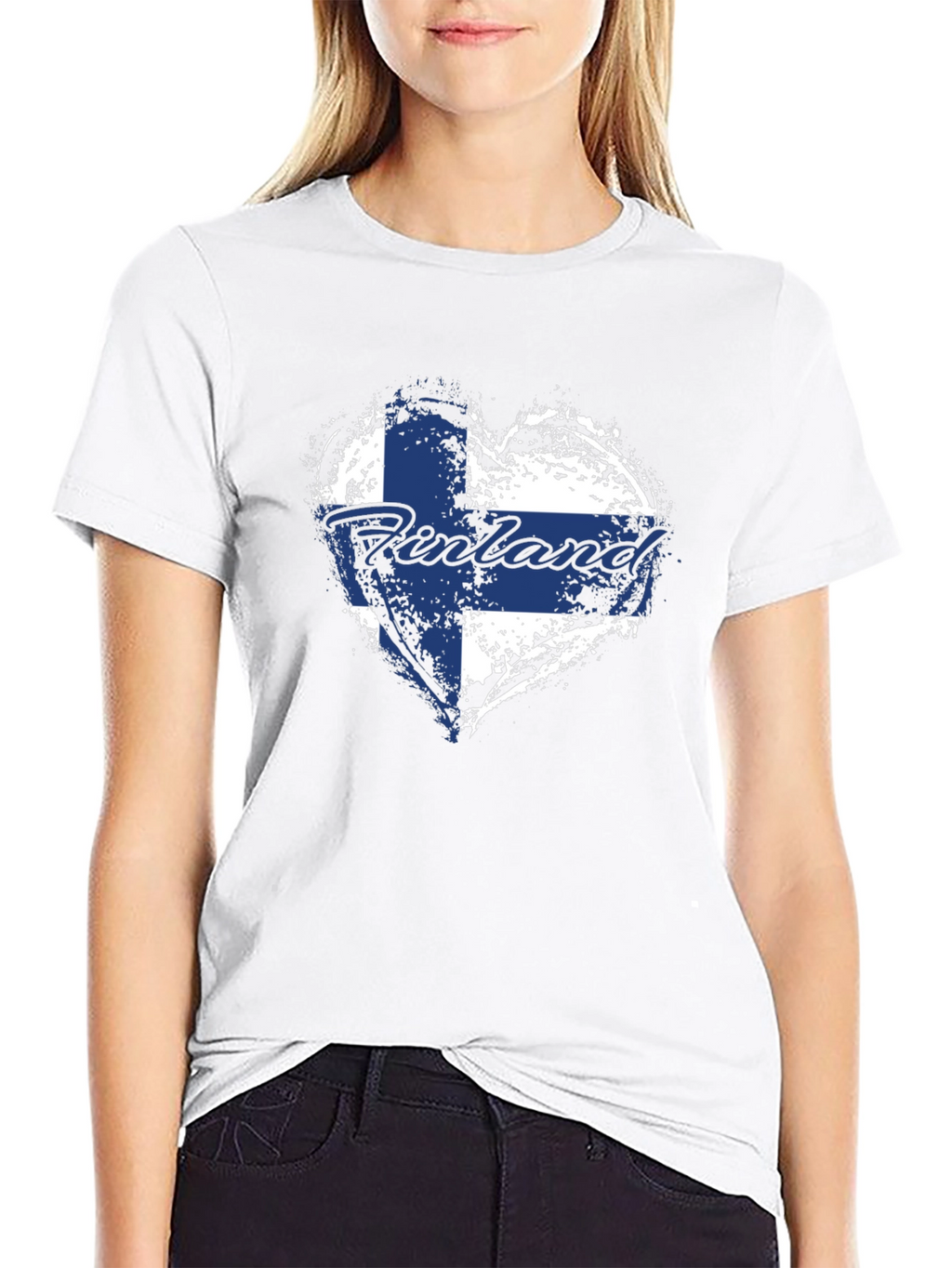 Finland Flag Heart T-Shirt - Patriotic Finnish Pride