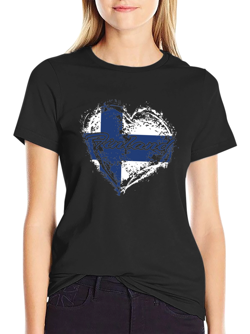 Finland Flag Heart T-Shirt - Patriotic Finnish Pride