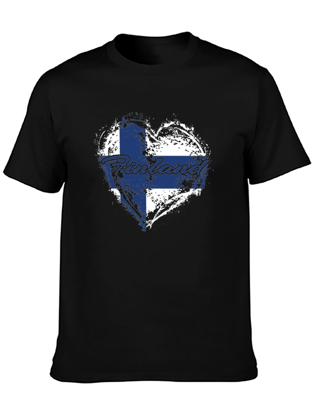 Finland Flag Heart T-Shirt - Patriotic Finnish Pride