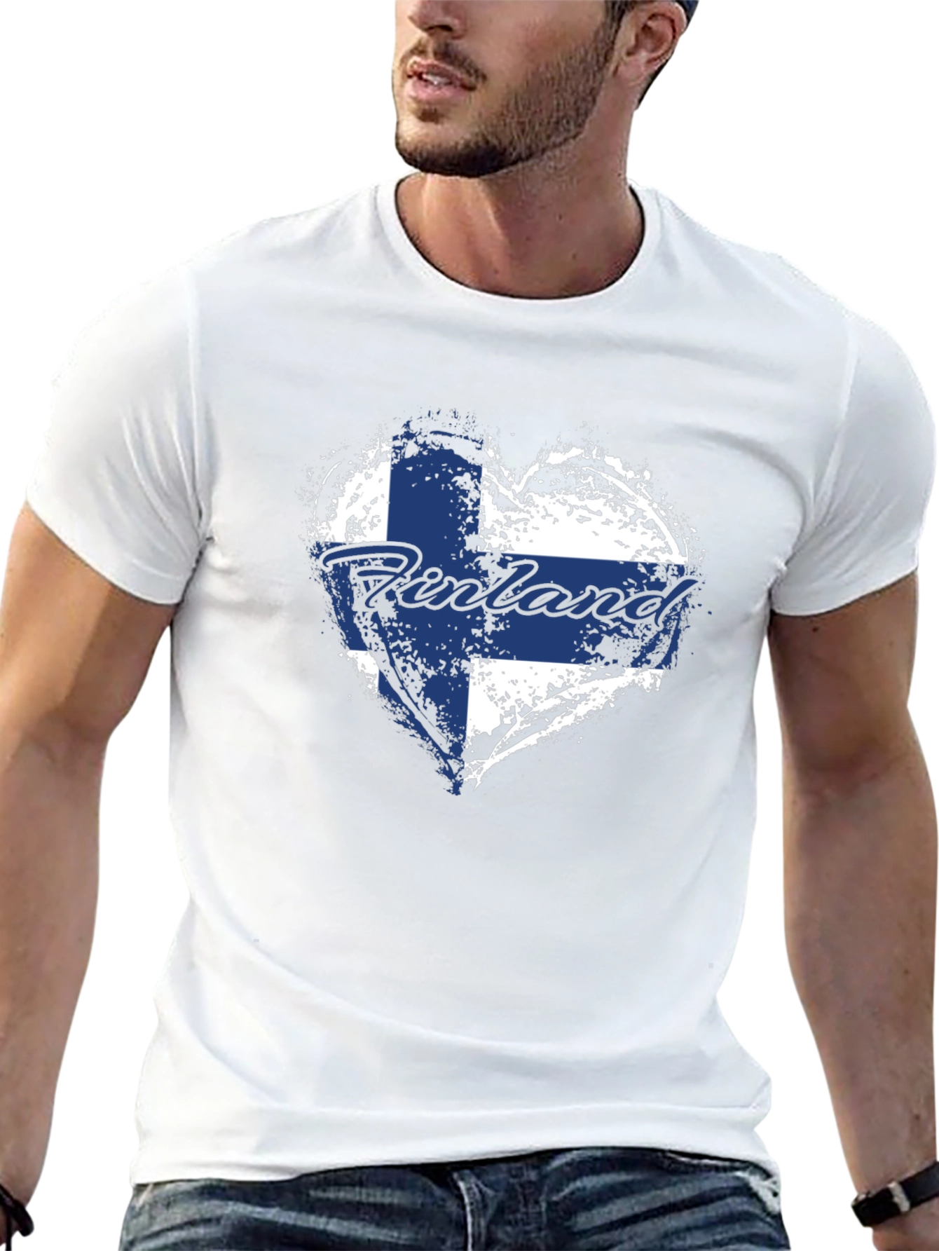 Finland Flag Heart T-Shirt - Patriotic Finnish Pride