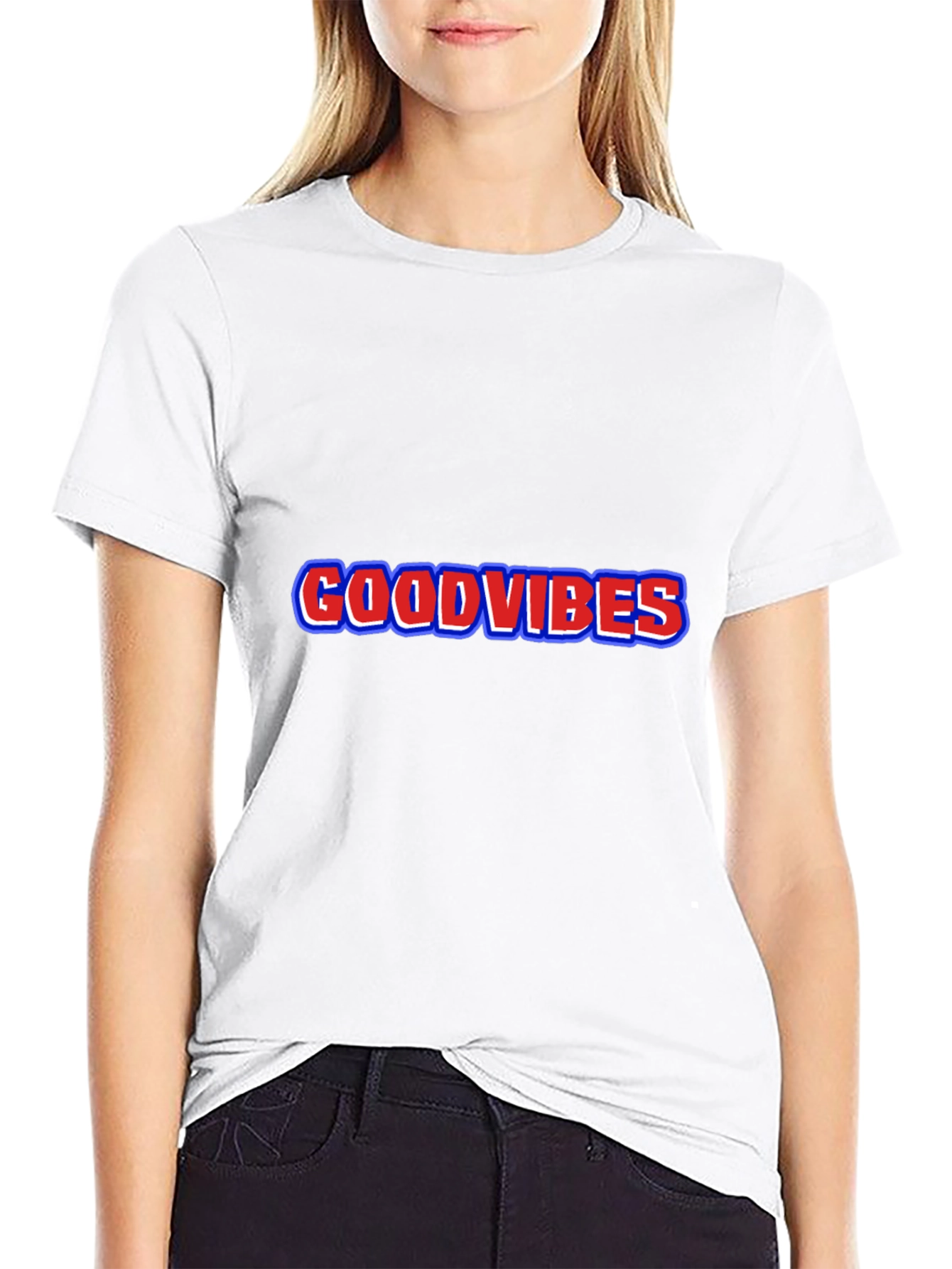 Good Vibes Graphic Black T-Shirt