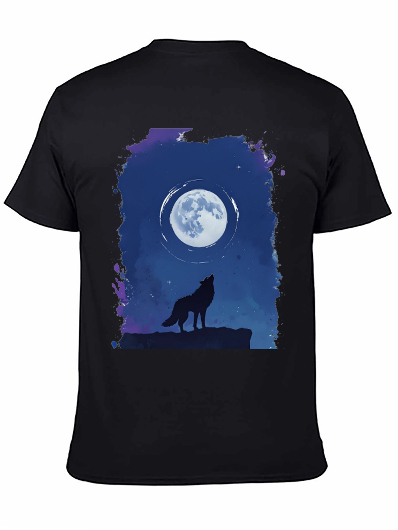 Wolf Moon Graphic T-Shirt - Black