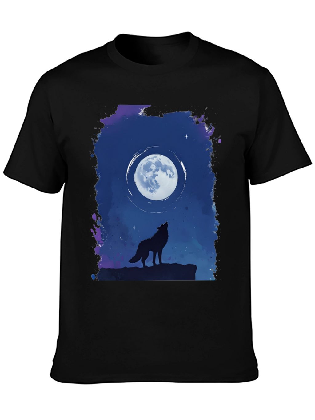 Wolf Moon Graphic T-Shirt - Black