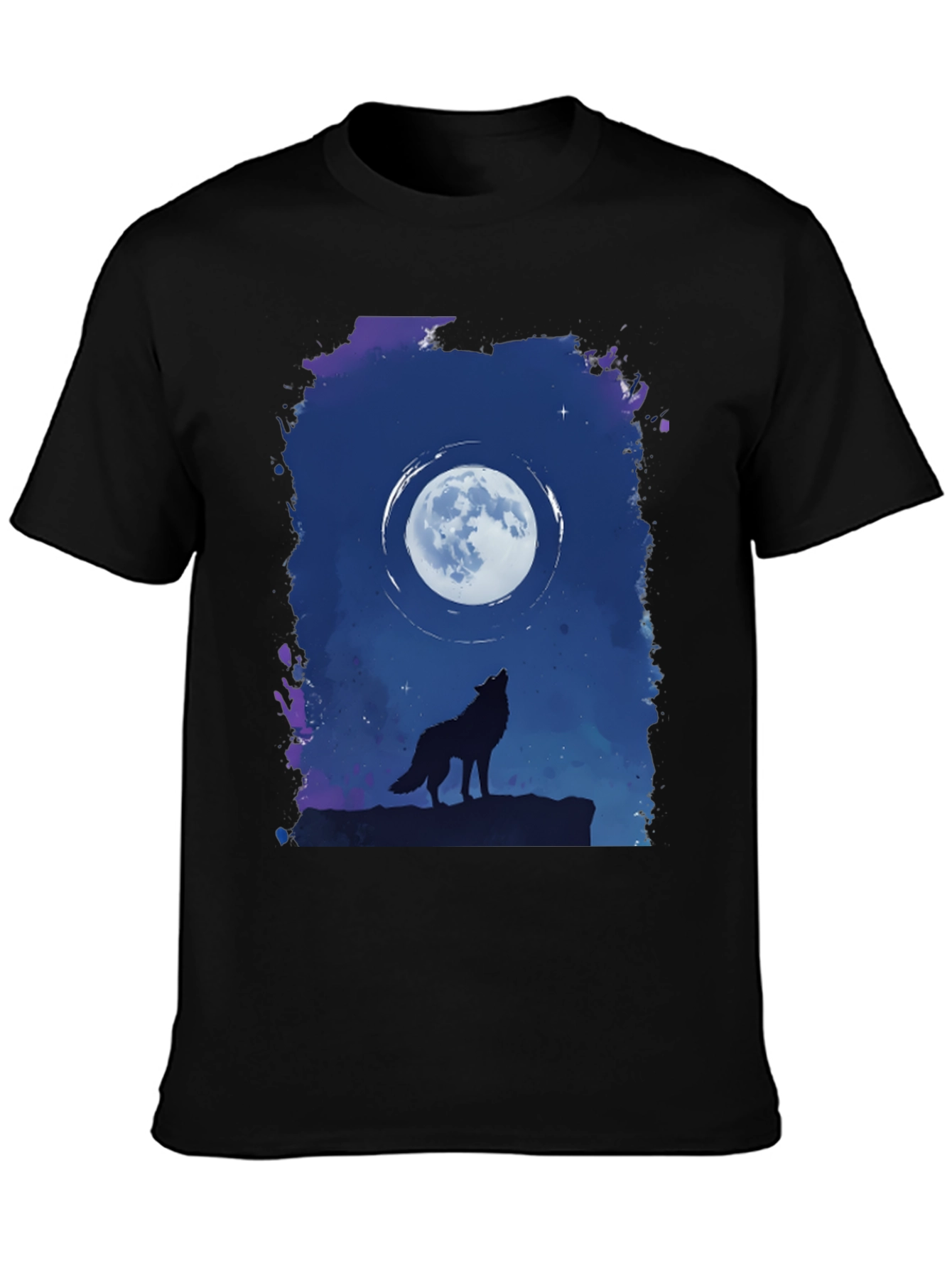 Wolf Moon Graphic T-Shirt - Black