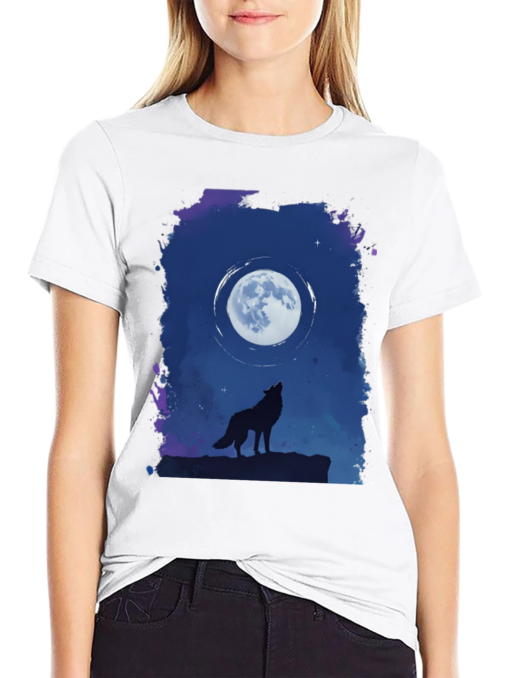 Wolf Moon Graphic T-Shirt - Black