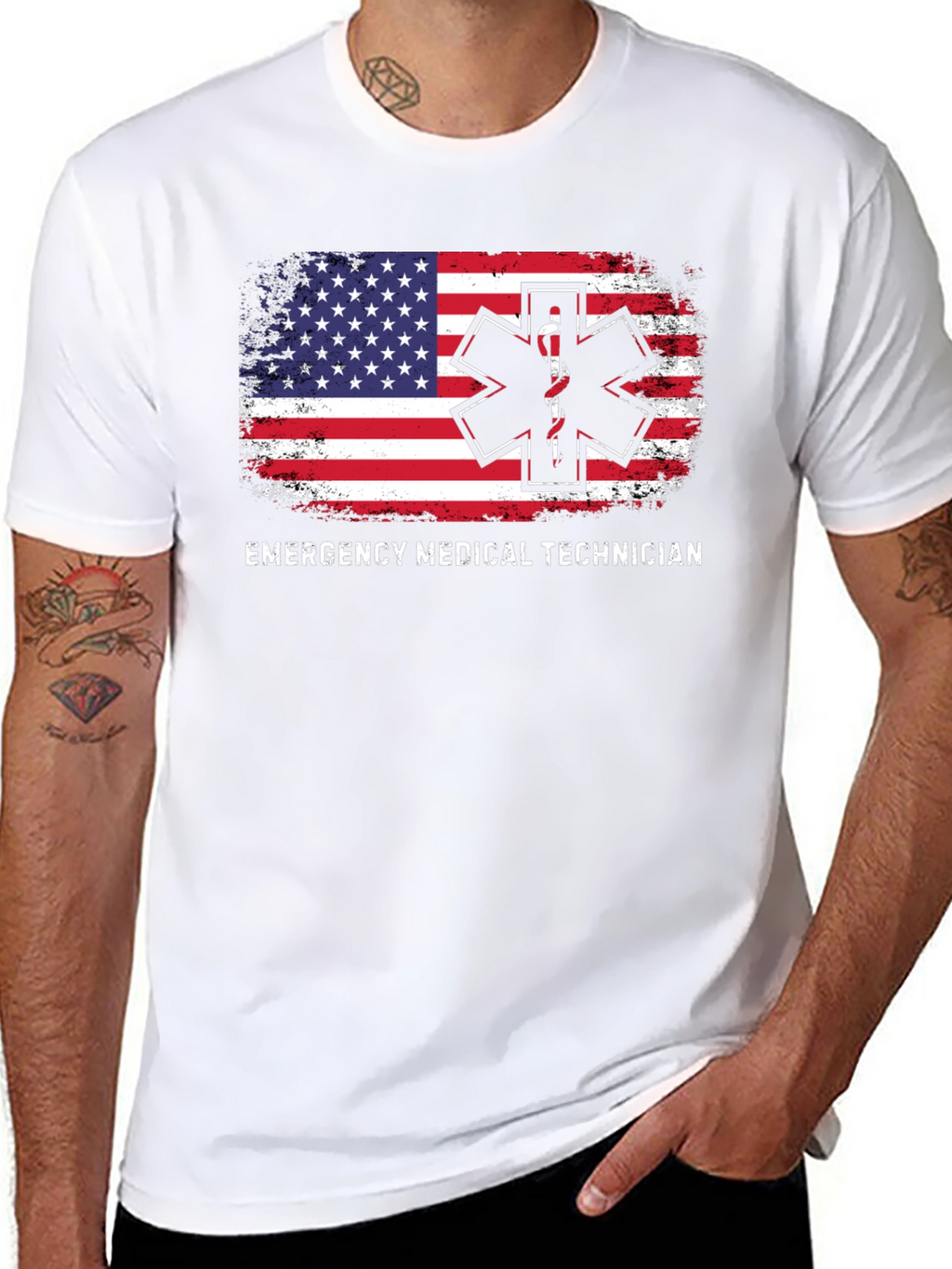 EMT American Flag T-Shirt - Emergency Medical Technician