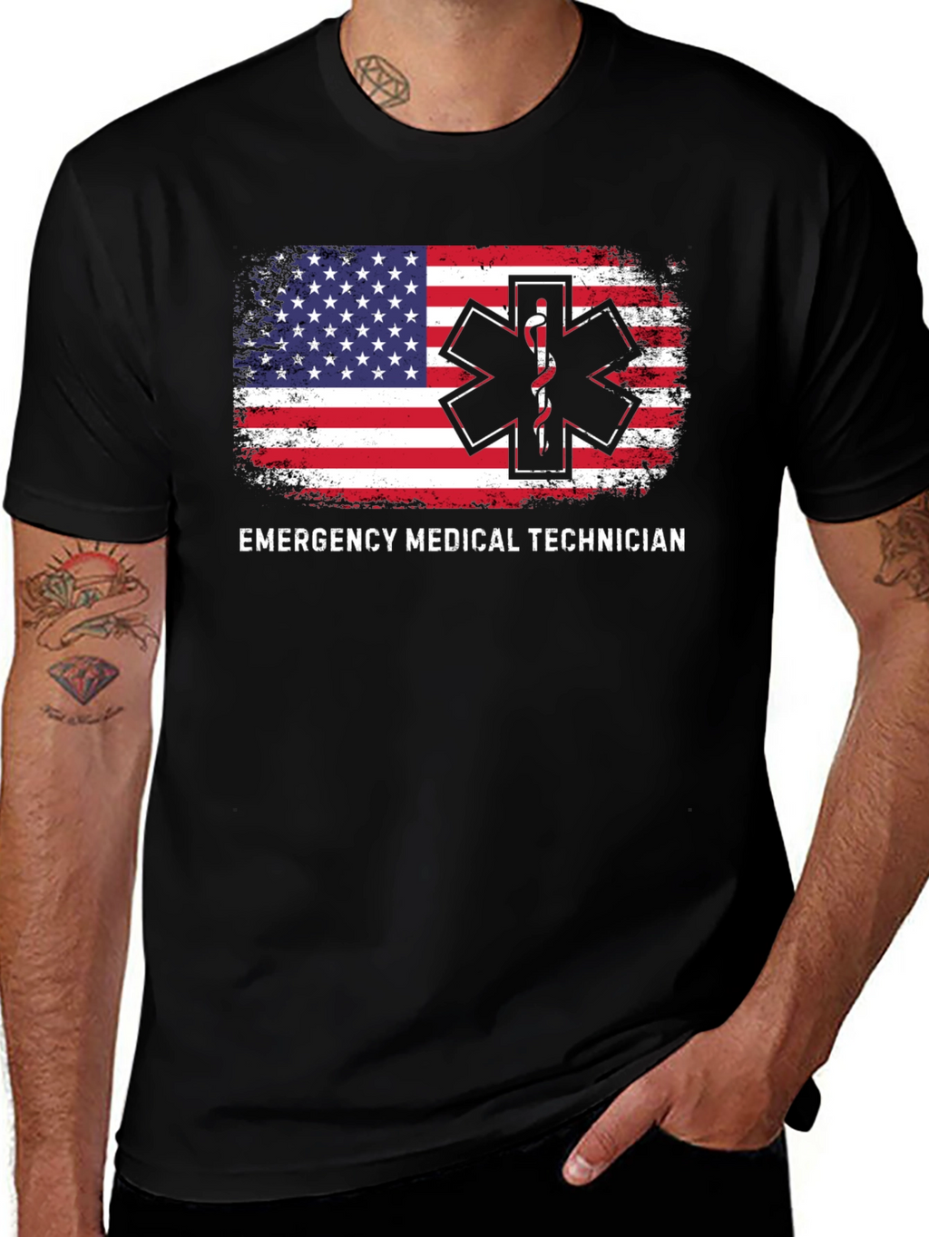 EMT American Flag T-Shirt - Emergency Medical Technician