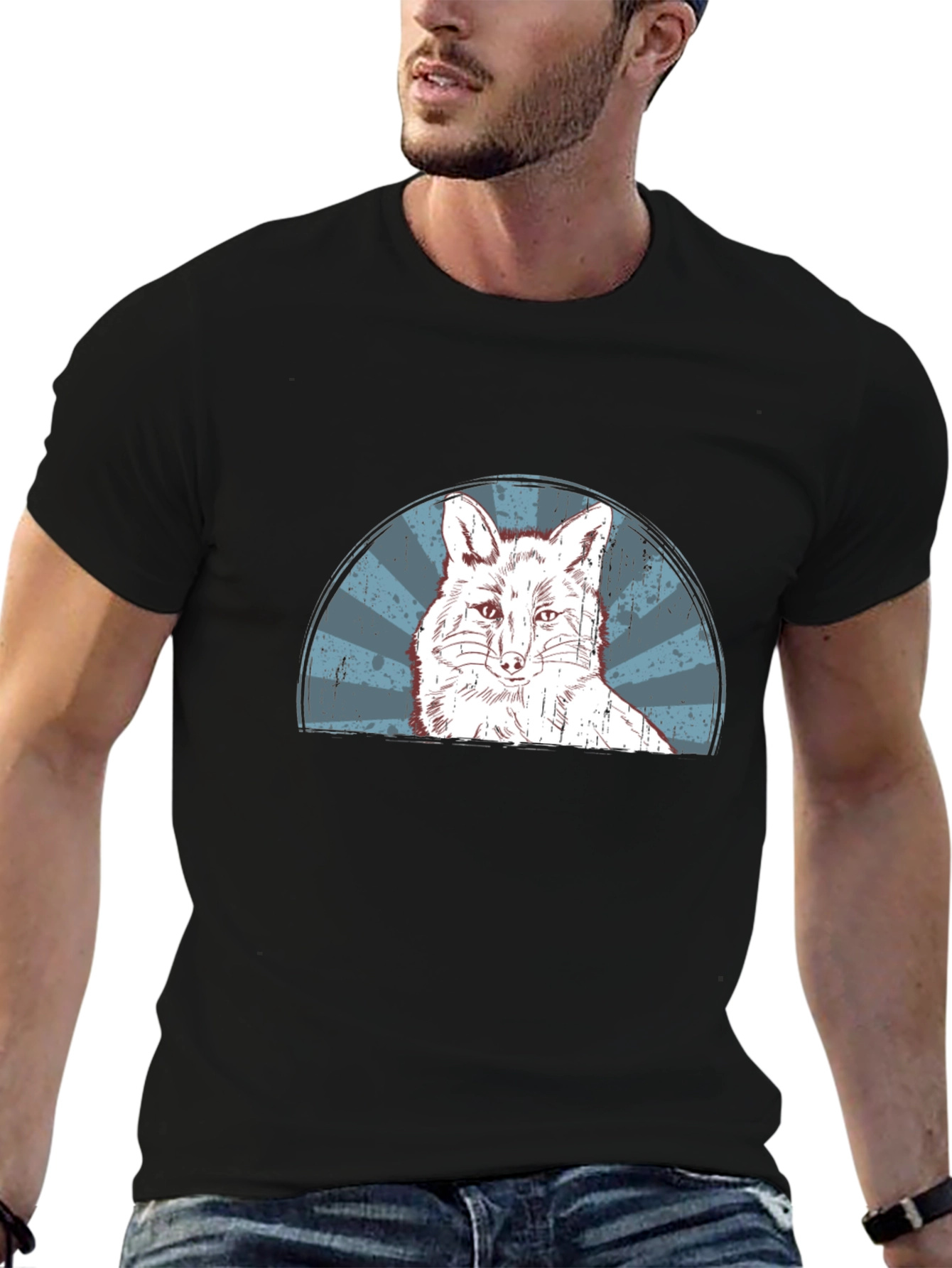Fox Graphic Print Mens Black T-Shirt