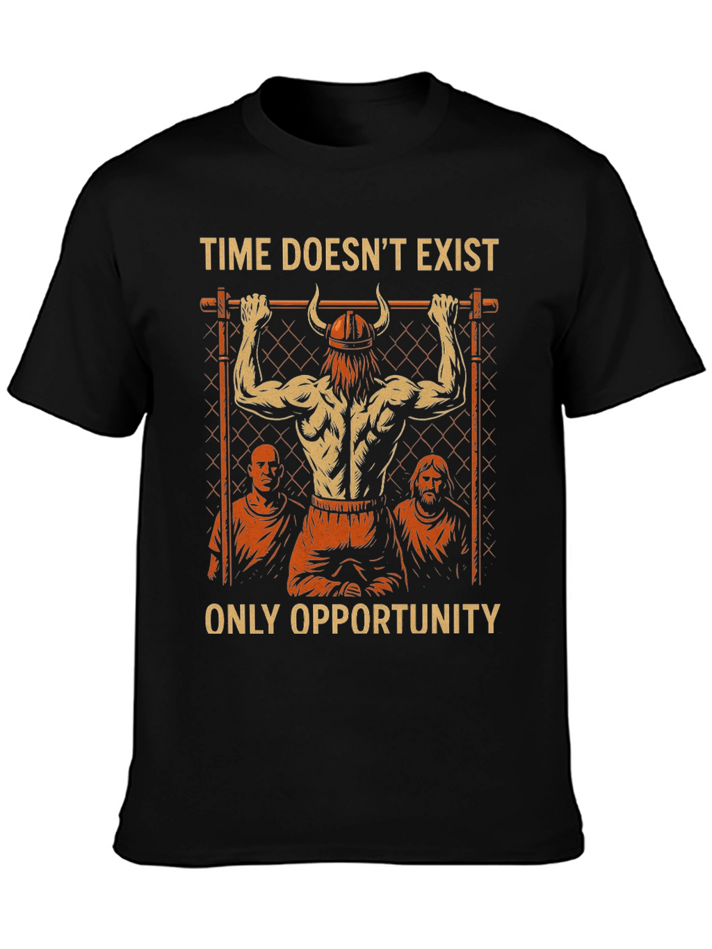 Time Doesnt Exist Only Opportunity Mens Black T-Shirt