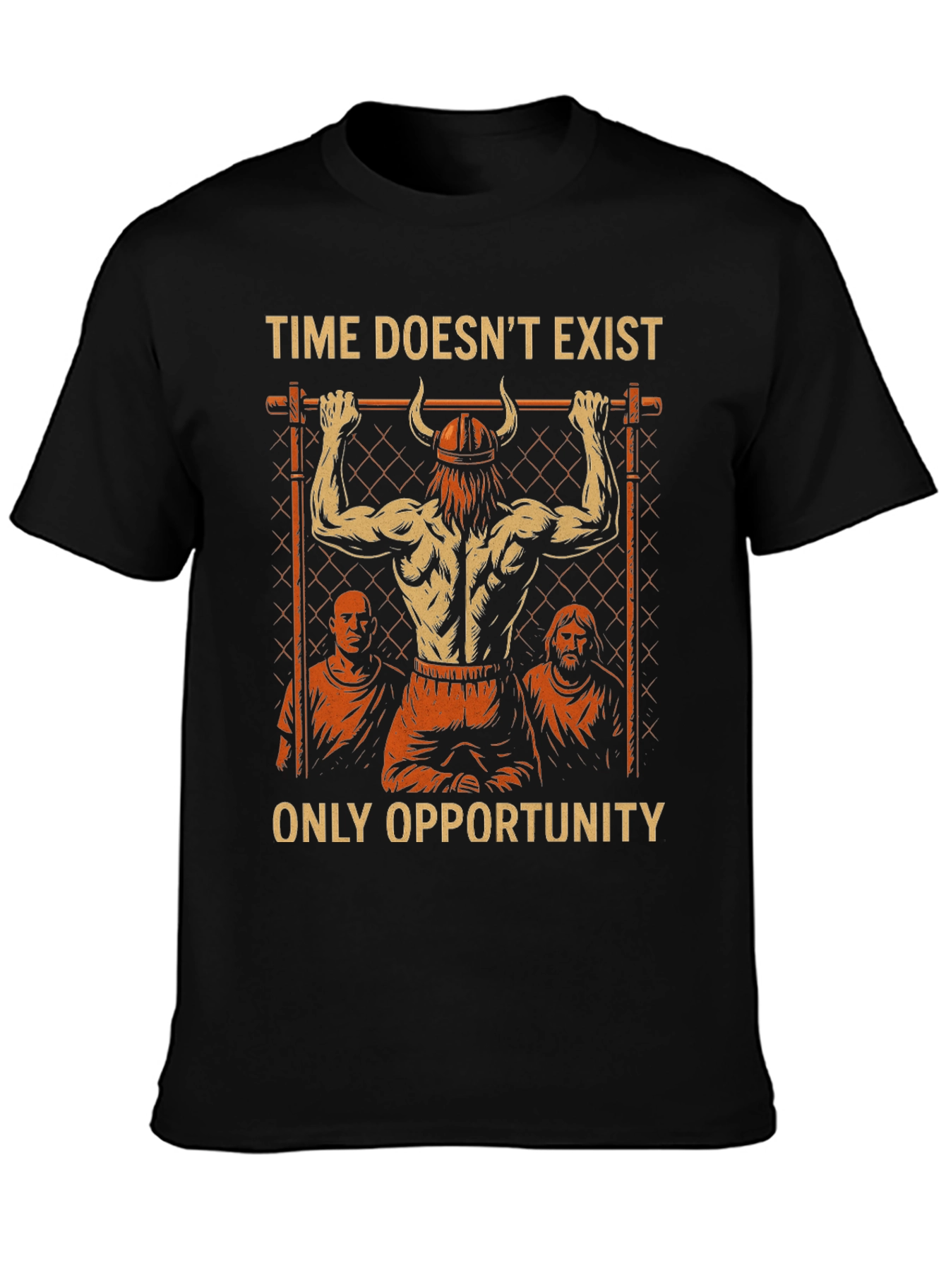 Time Doesnt Exist Only Opportunity Mens Black T-Shirt