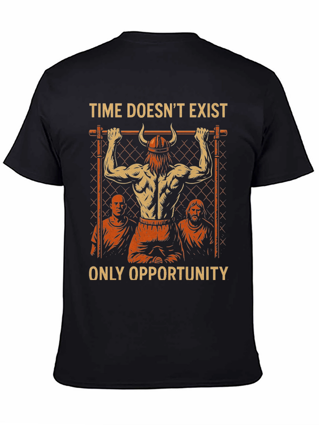 Time Doesnt Exist Only Opportunity Mens Black T-Shirt
