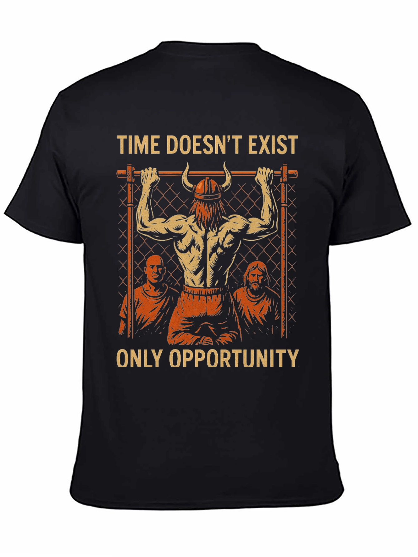 Time Doesnt Exist Only Opportunity Mens Black T-Shirt