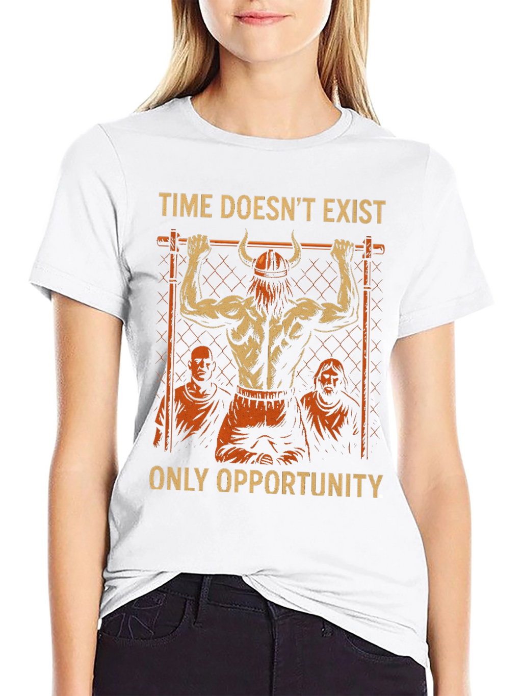 Time Doesnt Exist Only Opportunity Mens Black T-Shirt