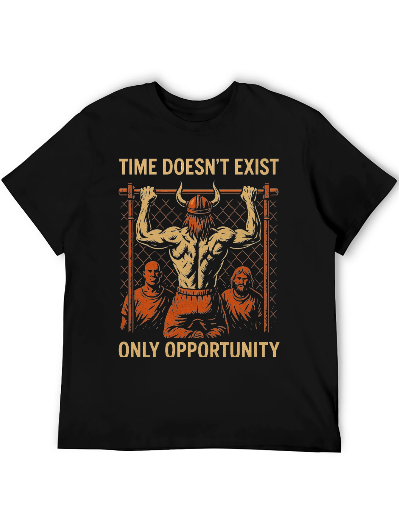 Time Doesnt Exist Only Opportunity Mens Black T-Shirt
