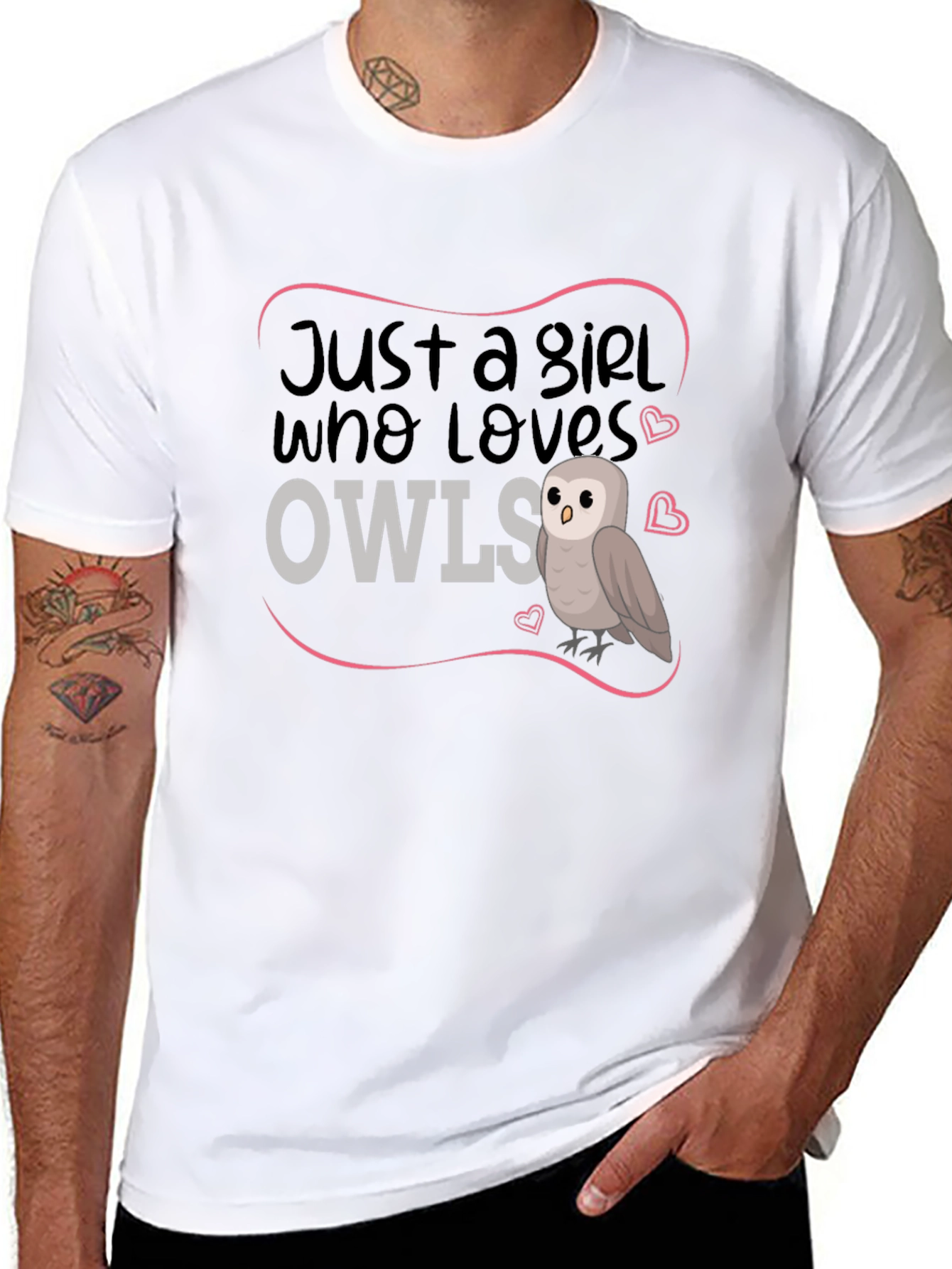 Just A Girl Who Loves Owls Graphic Tee
